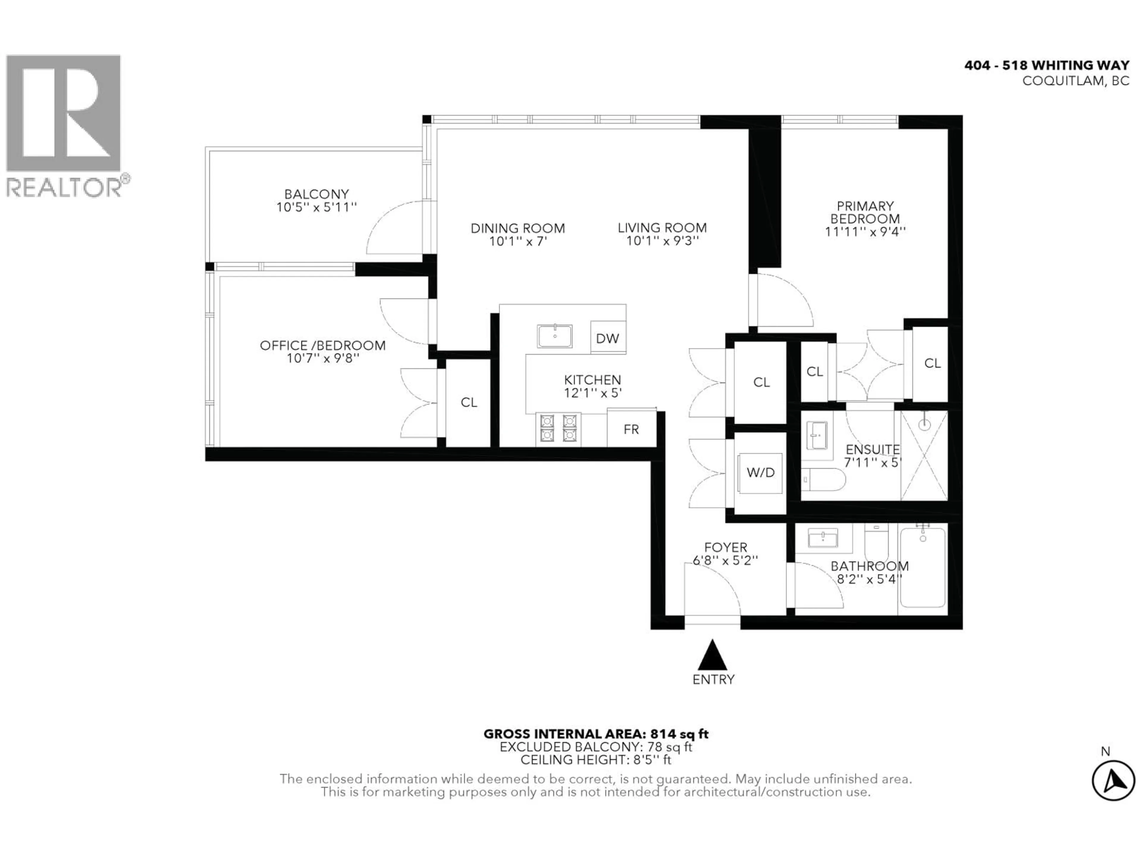 Floor plan for 404 - 518 WHITING WAY, Coquitlam British Columbia V3J0H7