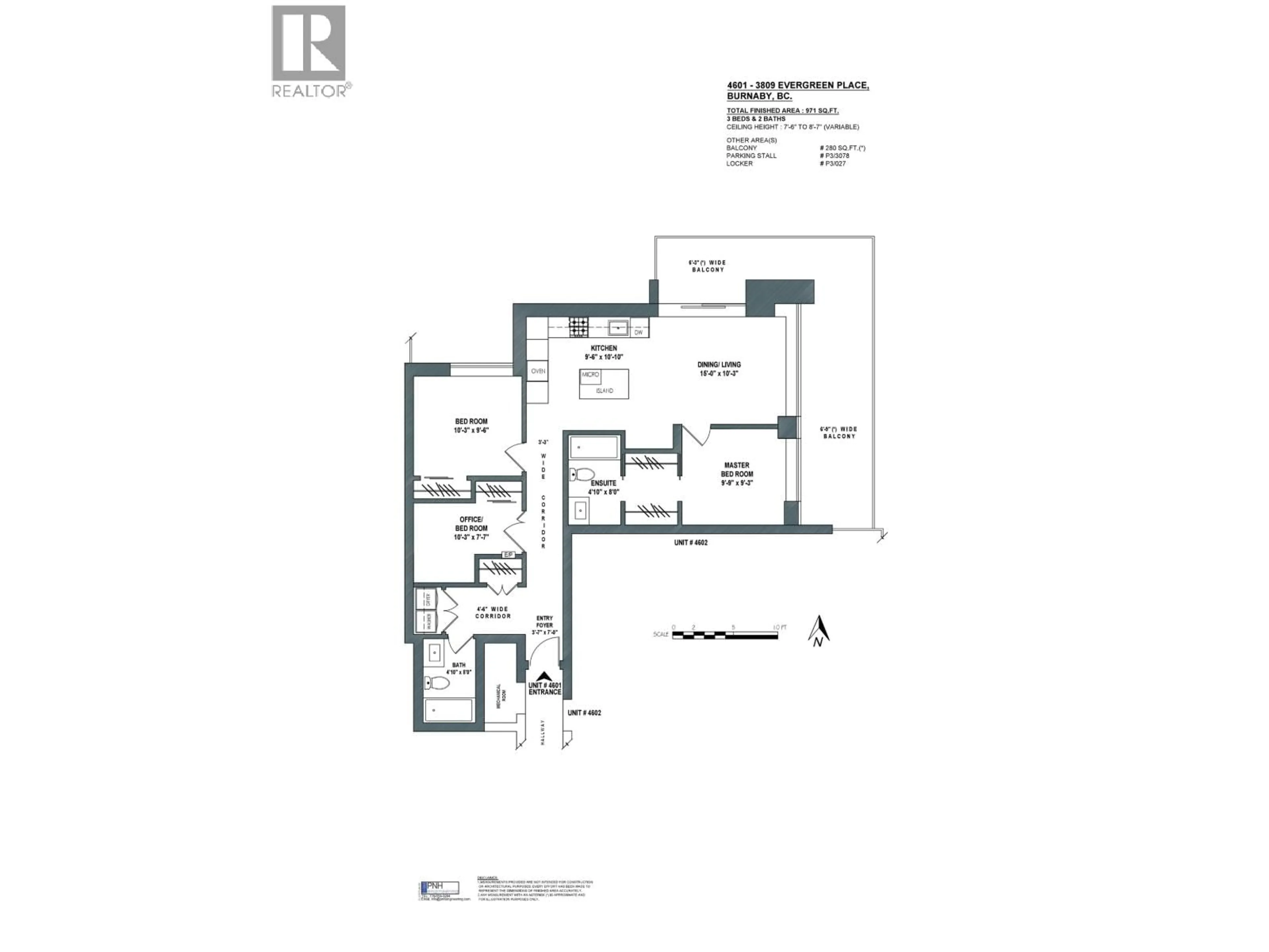 Floor plan for 4601 - 3809 EVERGREEN PLACE, Burnaby British Columbia V3J0M1