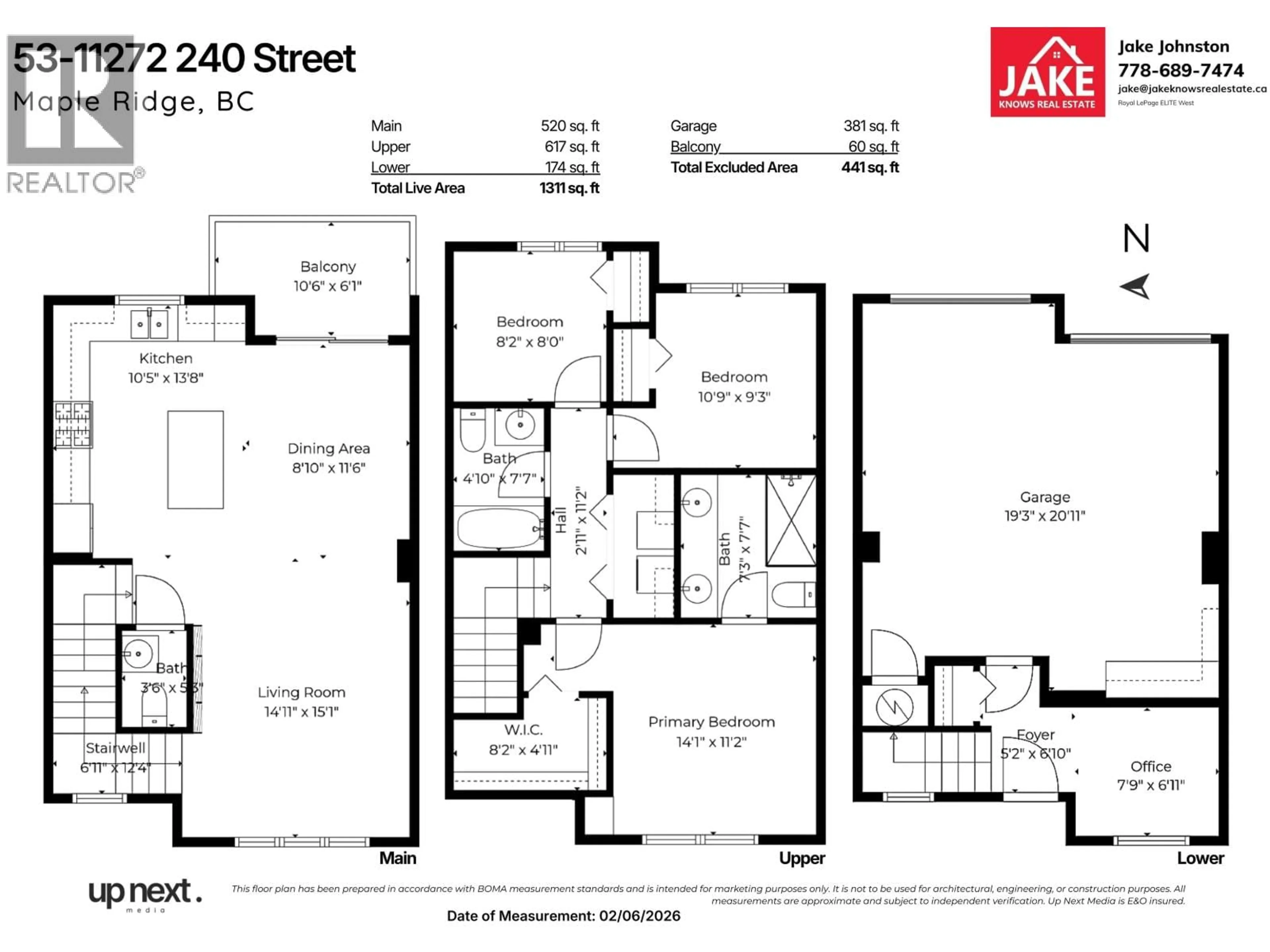 Floor plan for 53 - 11272 240 STREET, Maple Ridge British Columbia V2W0J8