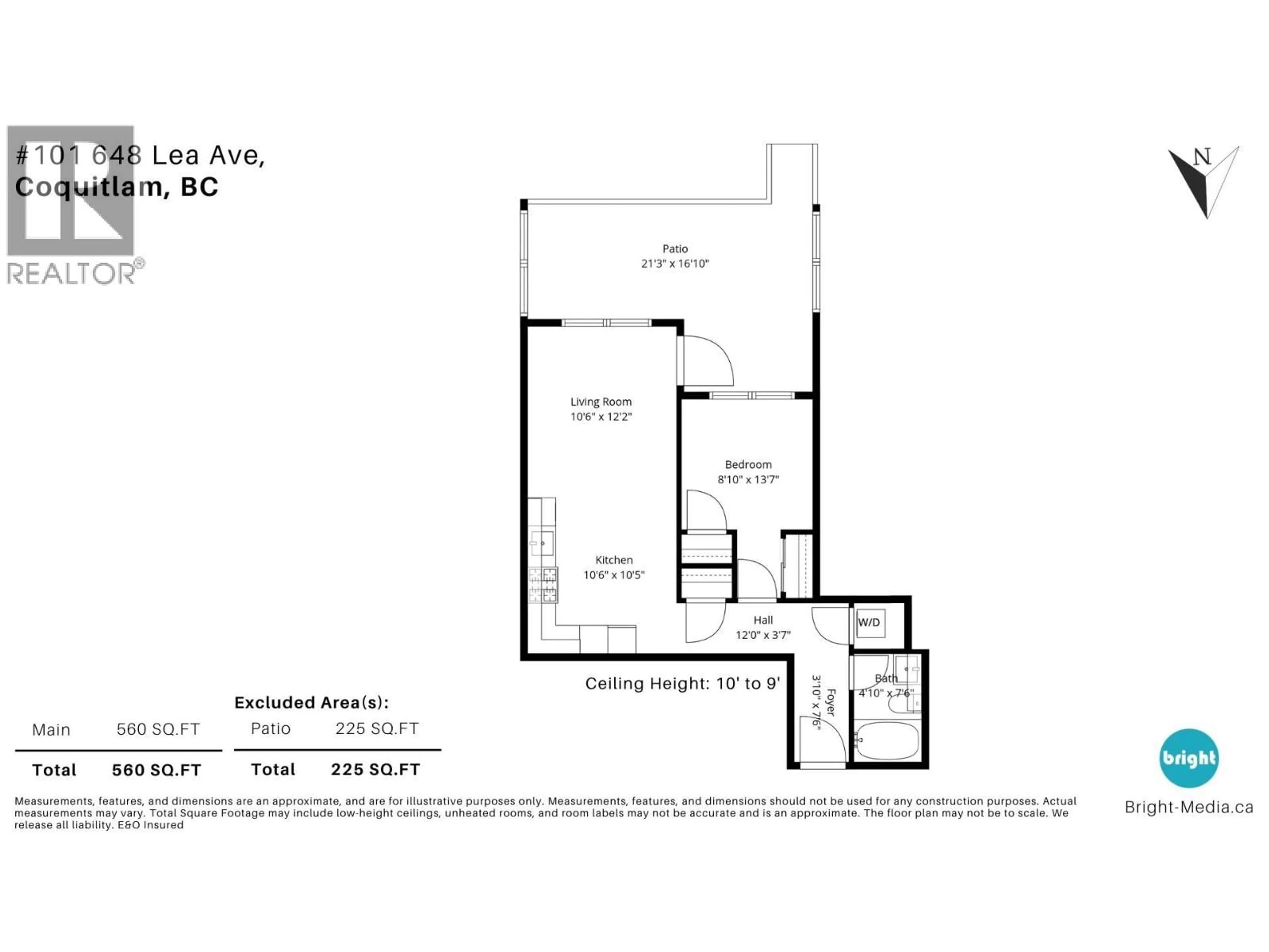 Floor plan for 101 - 648 LEA AVENUE, Coquitlam British Columbia V3J0P1