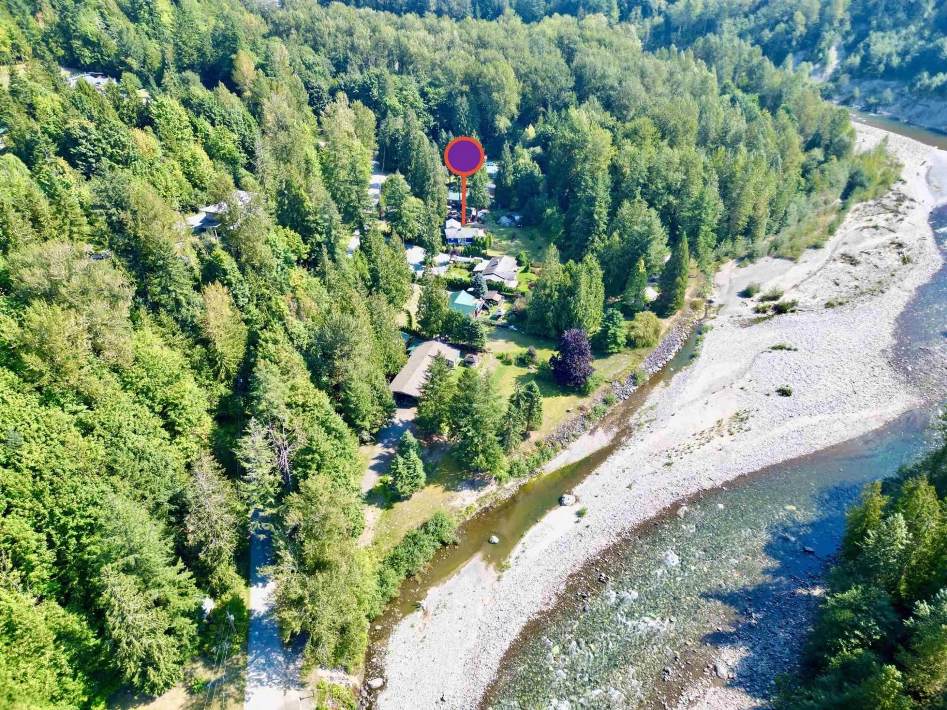 A pic from outside/outdoor area/front of a property/back of a property/a pic from drone, water/lake/river/ocean view for 50964 O'BYRNE ROAD, Chilliwack British Columbia V4Z1B6