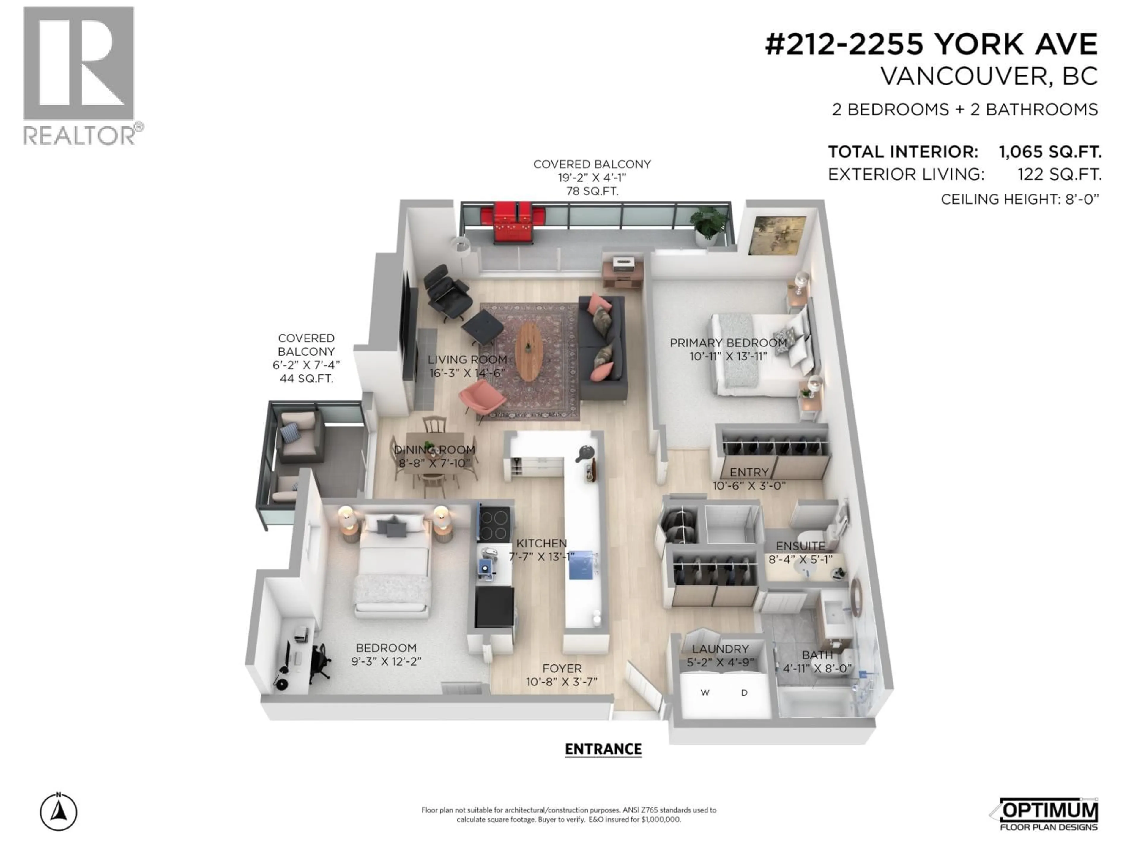 Floor plan for 212 - 2255 YORK AVENUE, Vancouver British Columbia V6K1C5