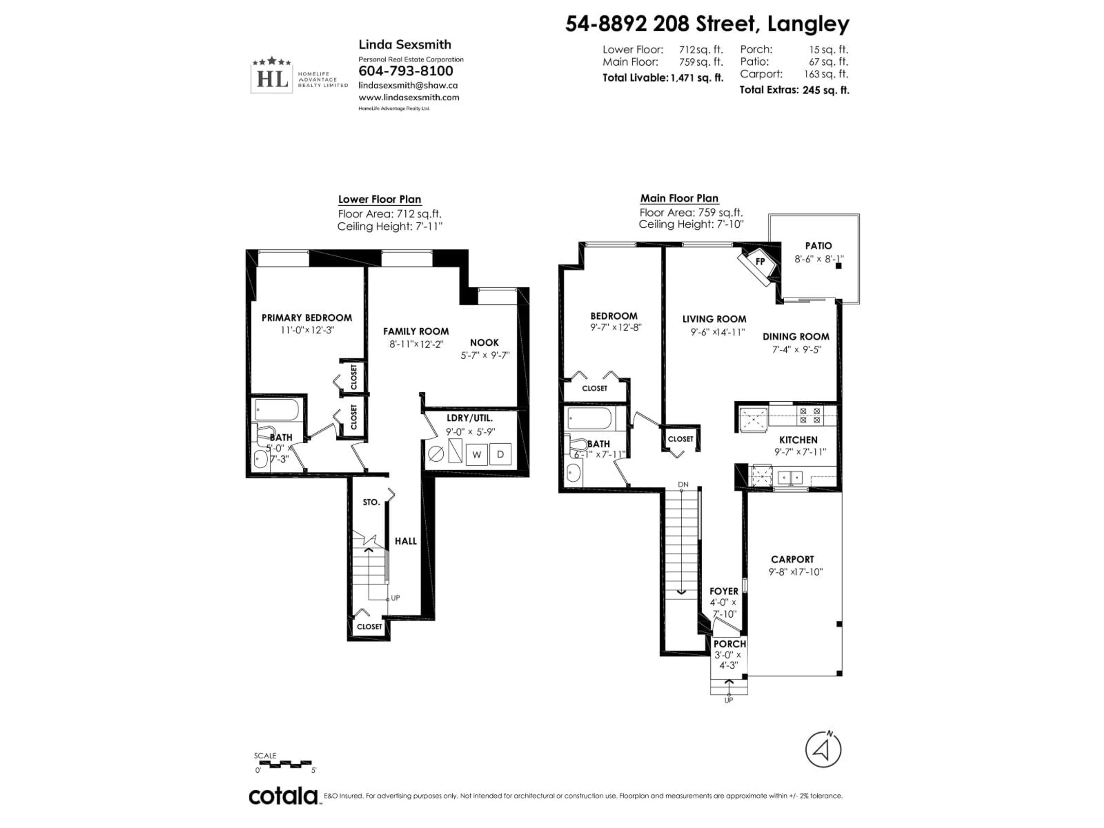 Floor plan for 54 - 8892 208 STREET, Langley British Columbia V1M2N8