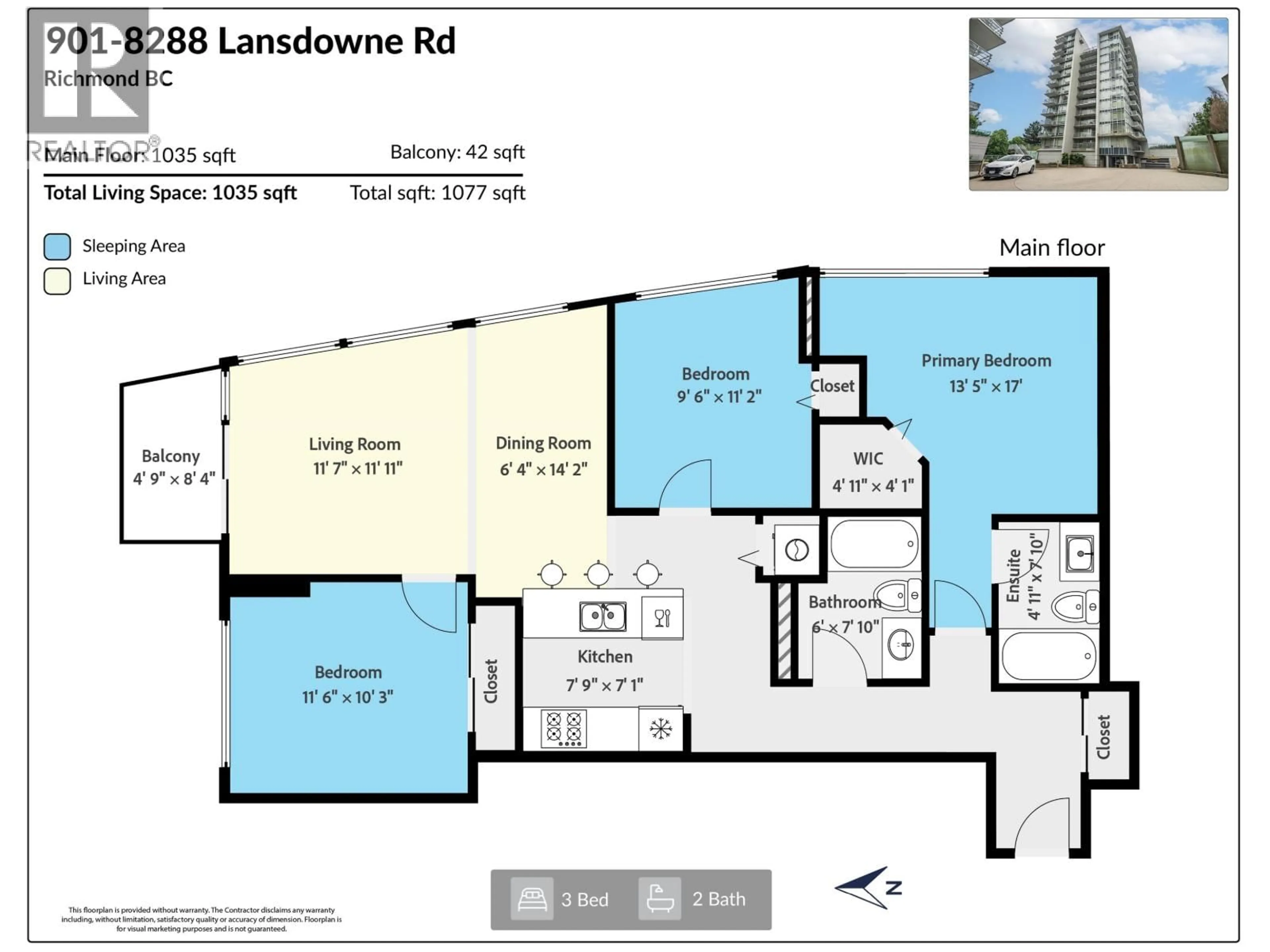 Floor plan for 901 - 8288 LANSDOWNE ROAD, Richmond British Columbia V6X0B3