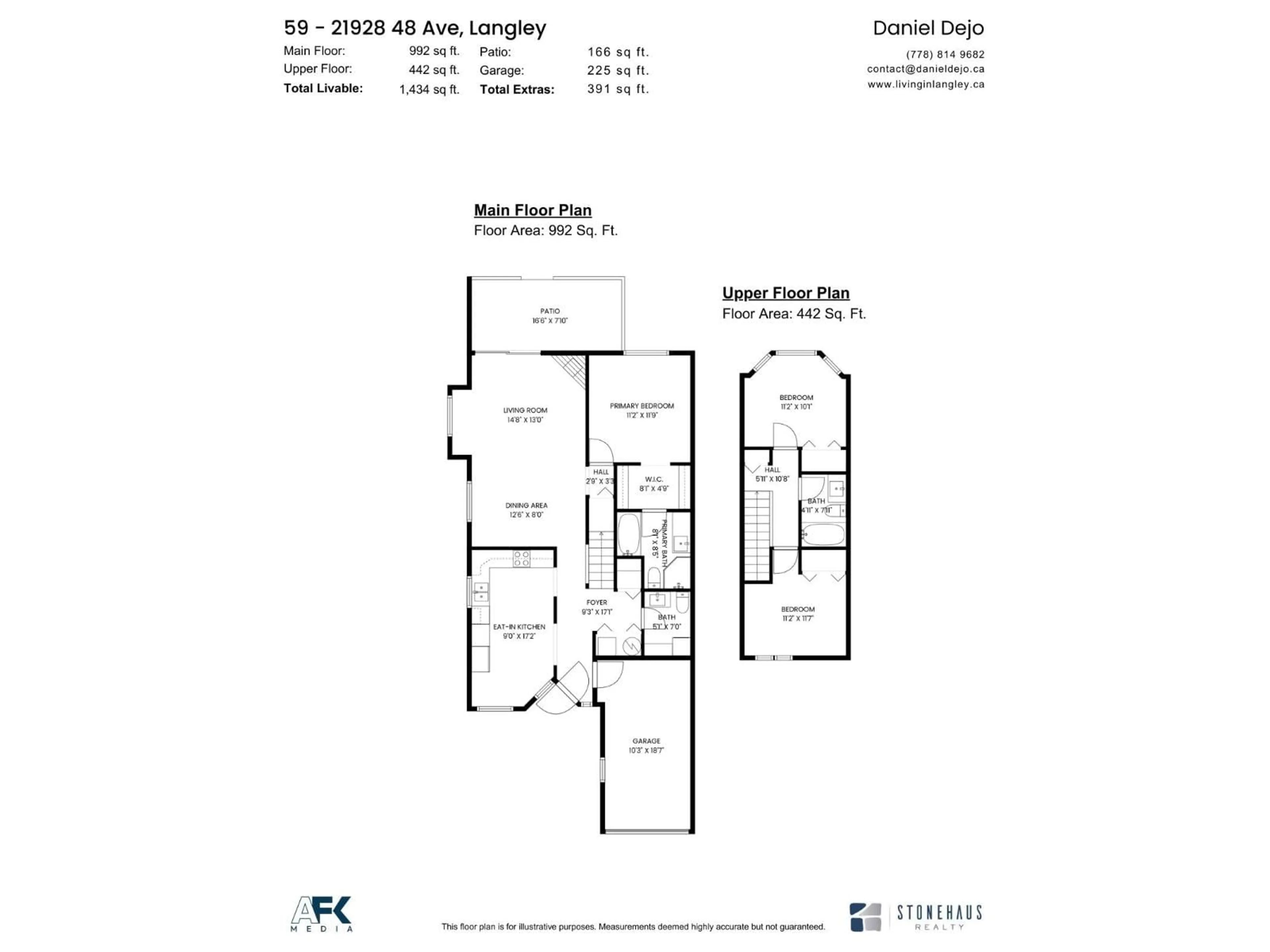 Floor plan for 59 - 21928 48 AVENUE, Langley British Columbia V3A8H1