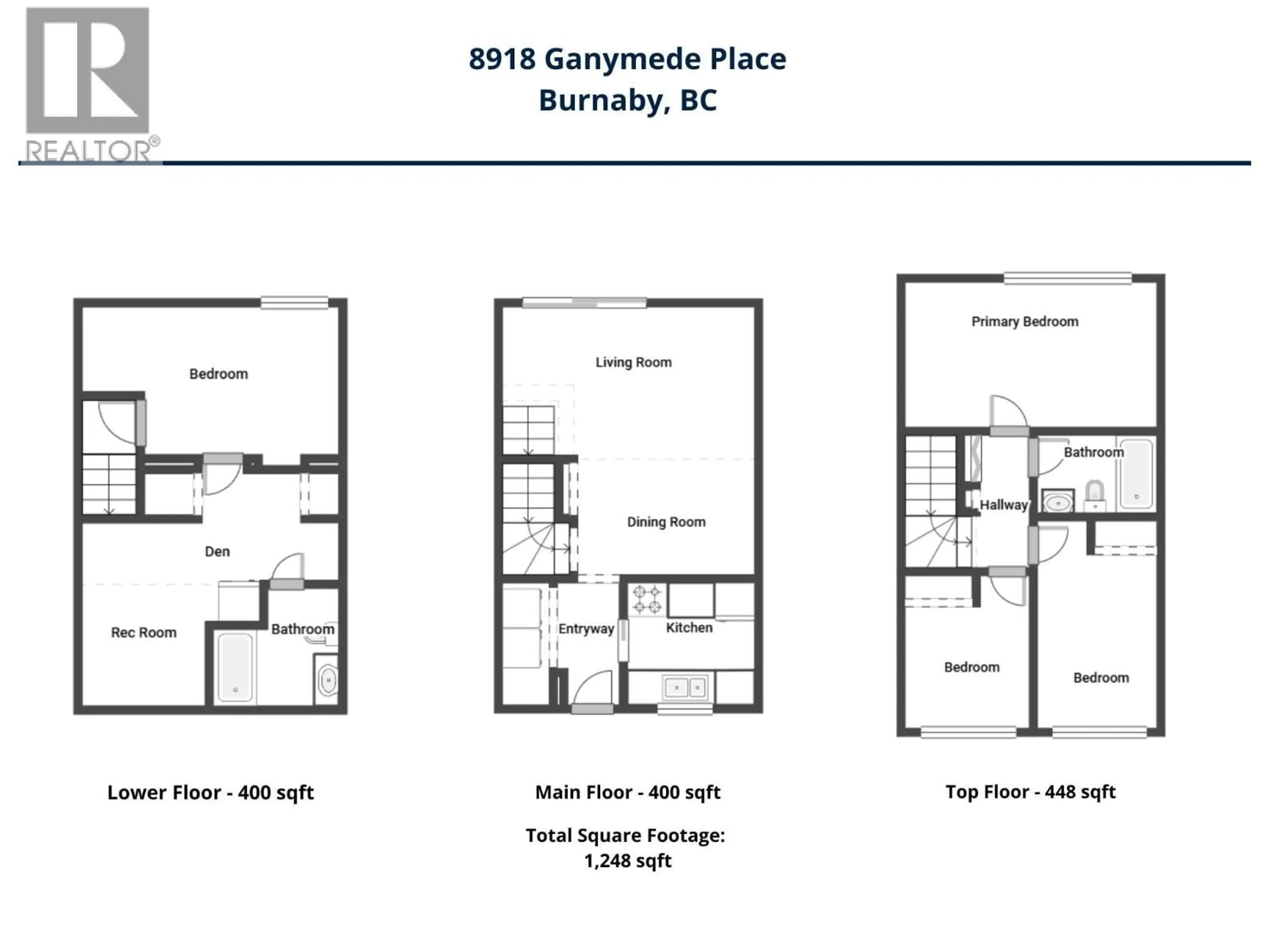 Floor plan for 8918 GANYMEDE PLACE, Burnaby British Columbia V3J1A1