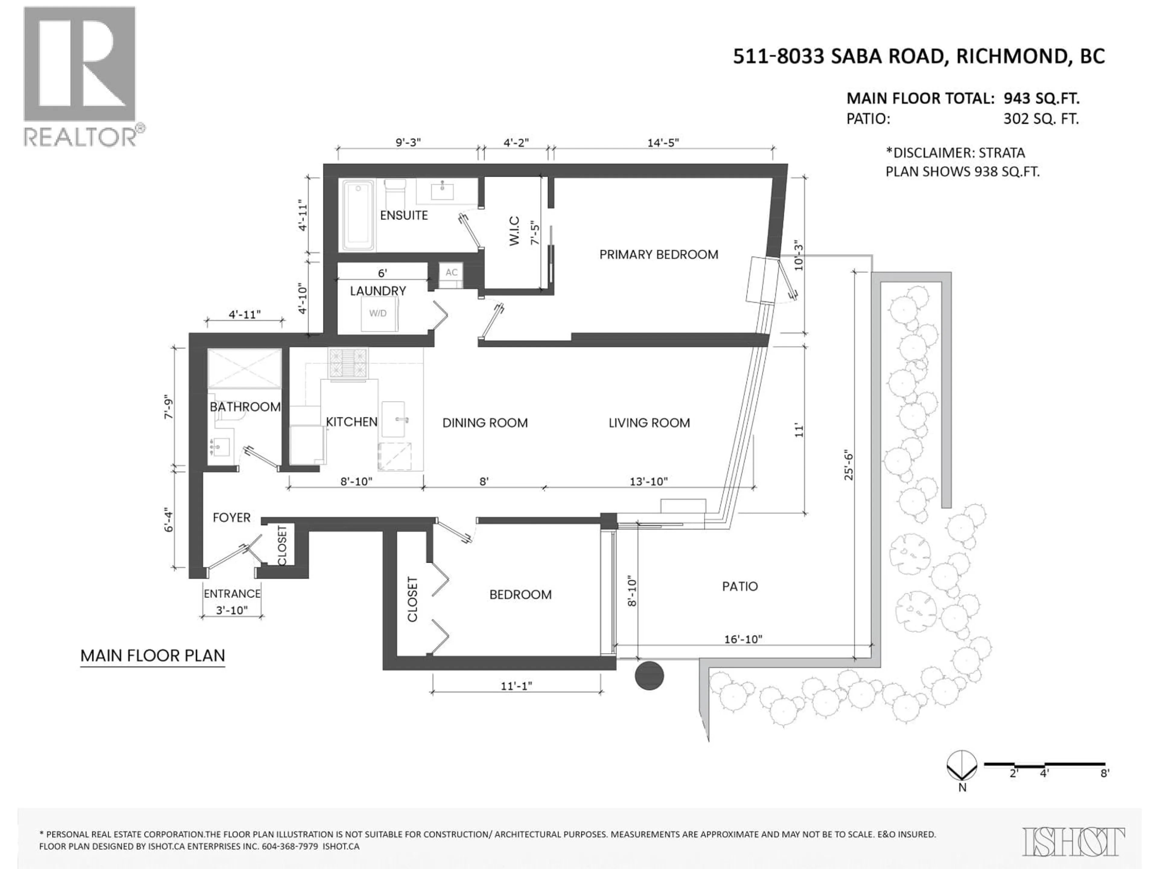 Floor plan for 511 - 8033 SABA ROAD, Richmond British Columbia V6Y4M8