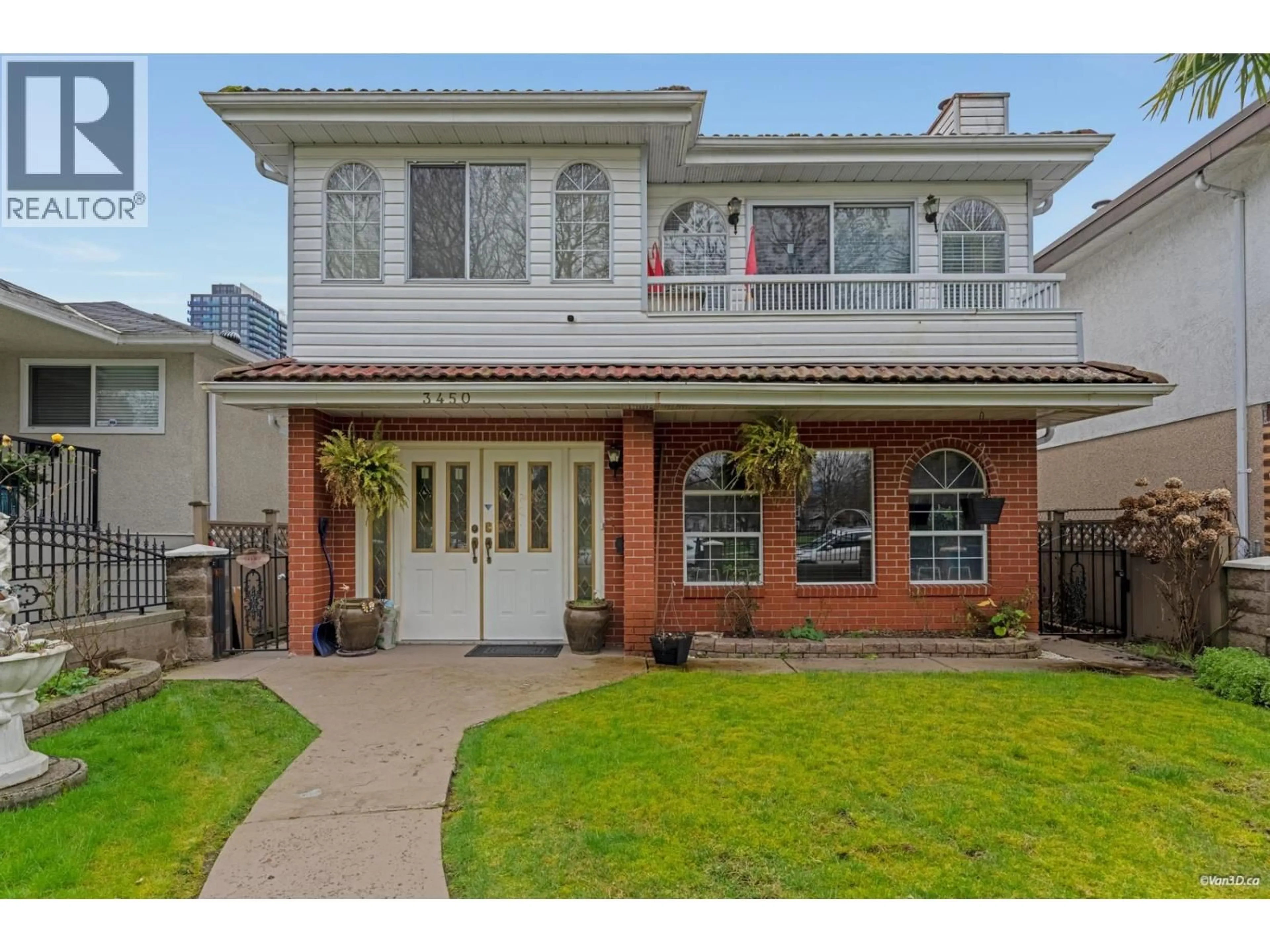 Home with brick exterior material, street for 3450 MONMOUTH AVENUE, Vancouver British Columbia V5R5R9