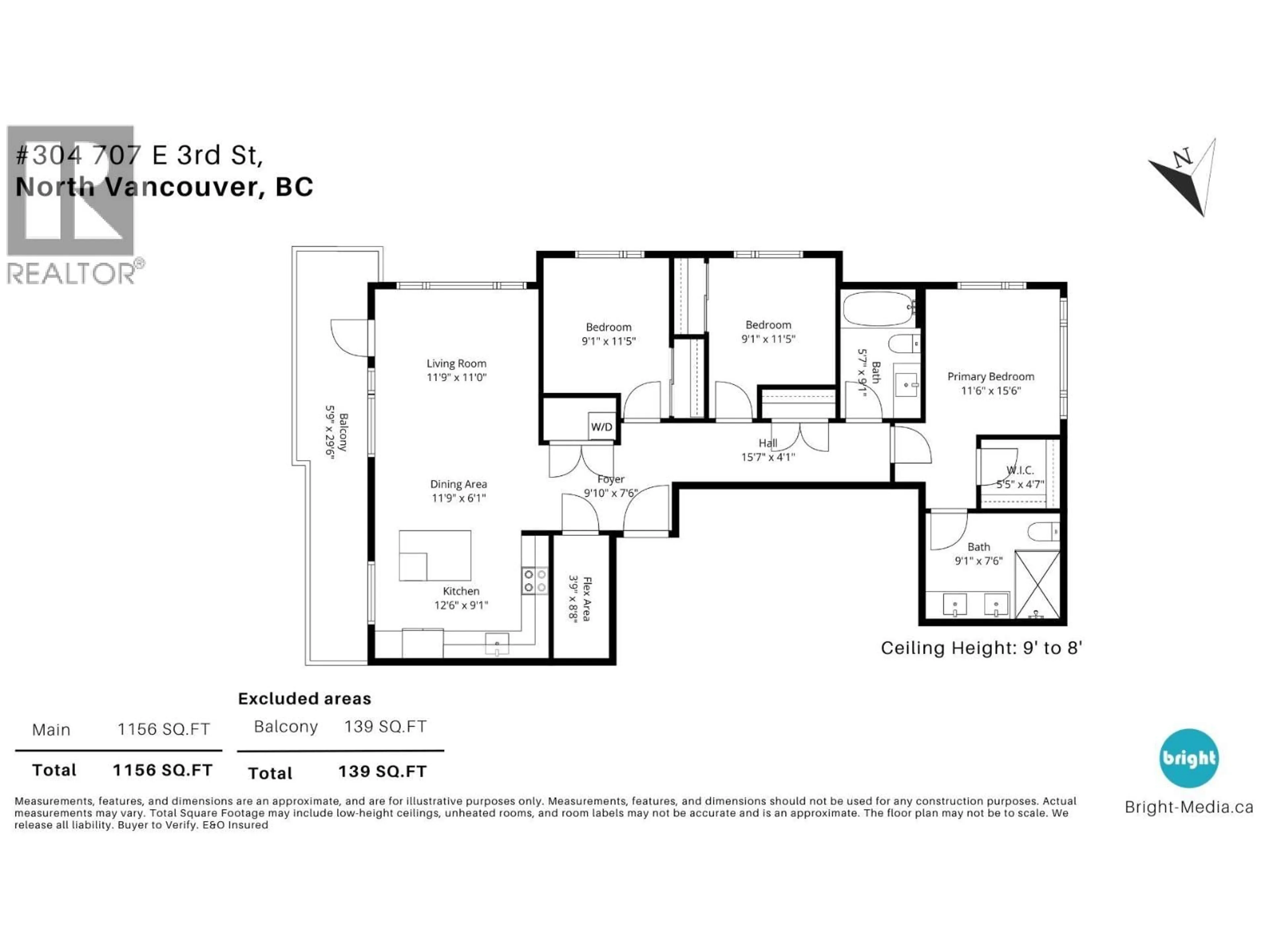 Floor plan for 304 - 707 3RD STREET, North Vancouver British Columbia V7L1G8