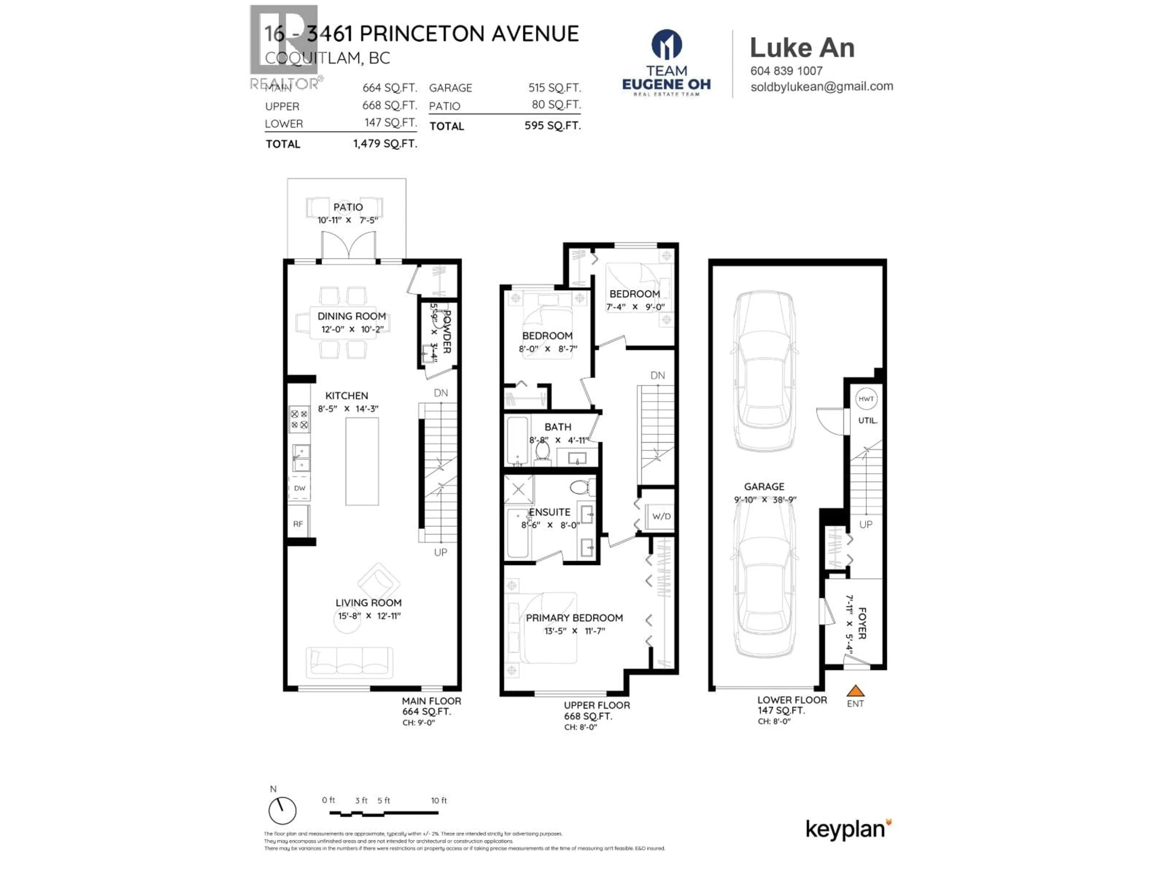 Floor plan for 16 - 3461 PRINCETON AVENUE, Coquitlam British Columbia V3E0M2