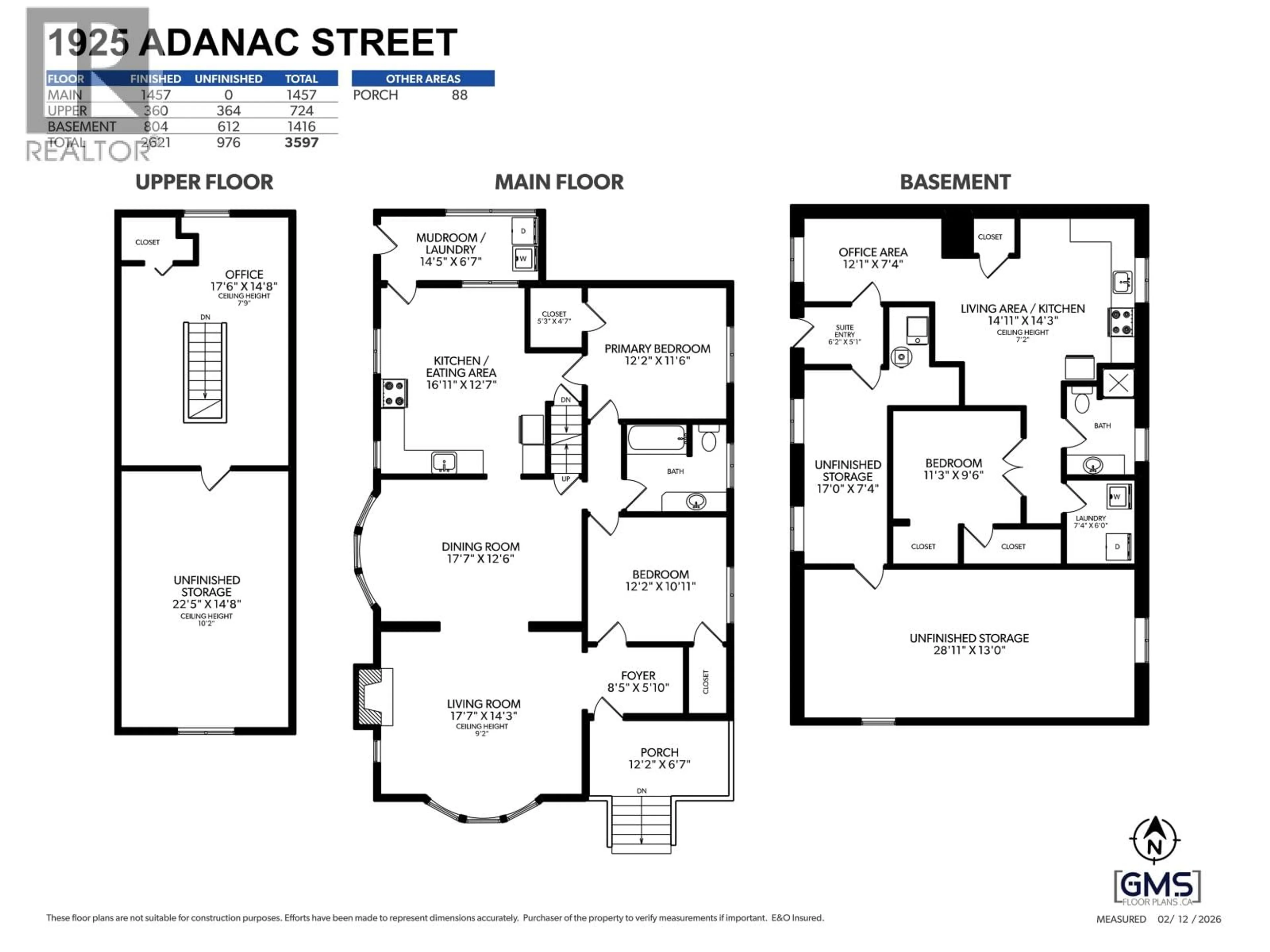 Floor plan for 1925 ADANAC STREET, Vancouver British Columbia V5L2E5