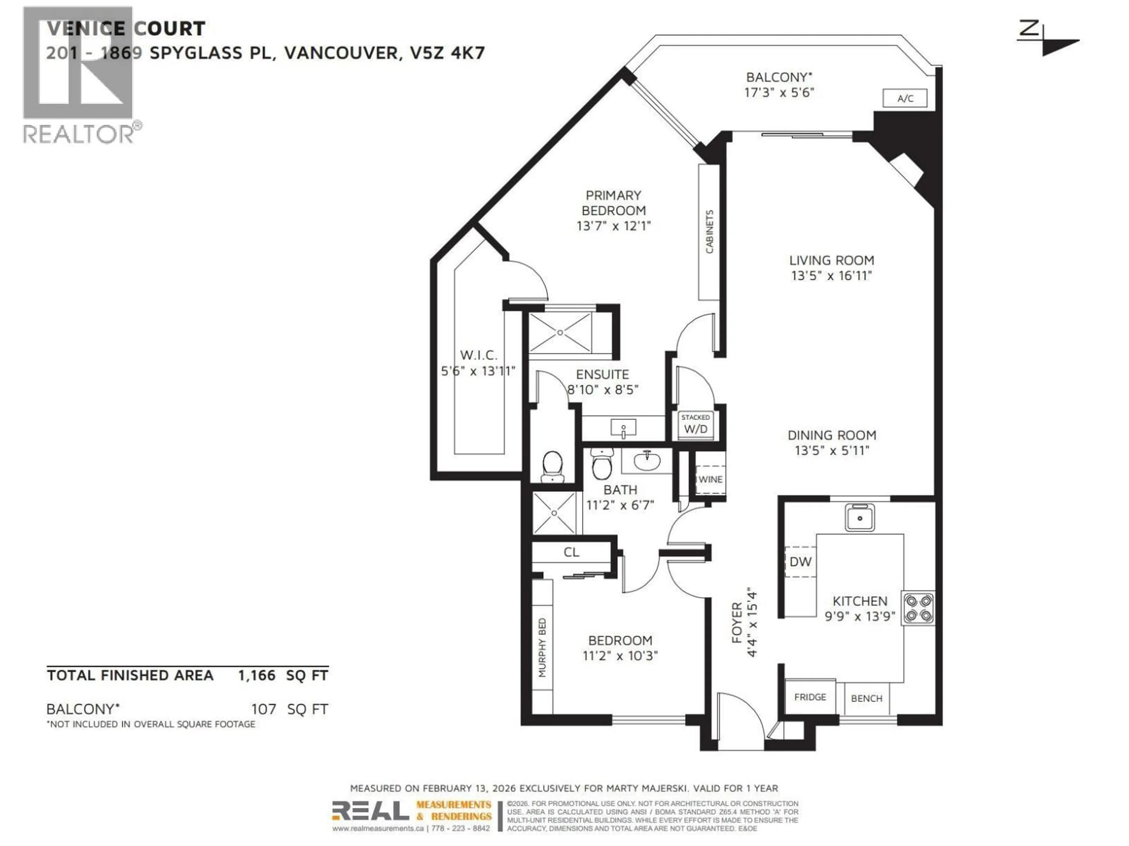 Floor plan for 201 - 1869 SPYGLASS PLACE, Vancouver British Columbia V5Z4K7