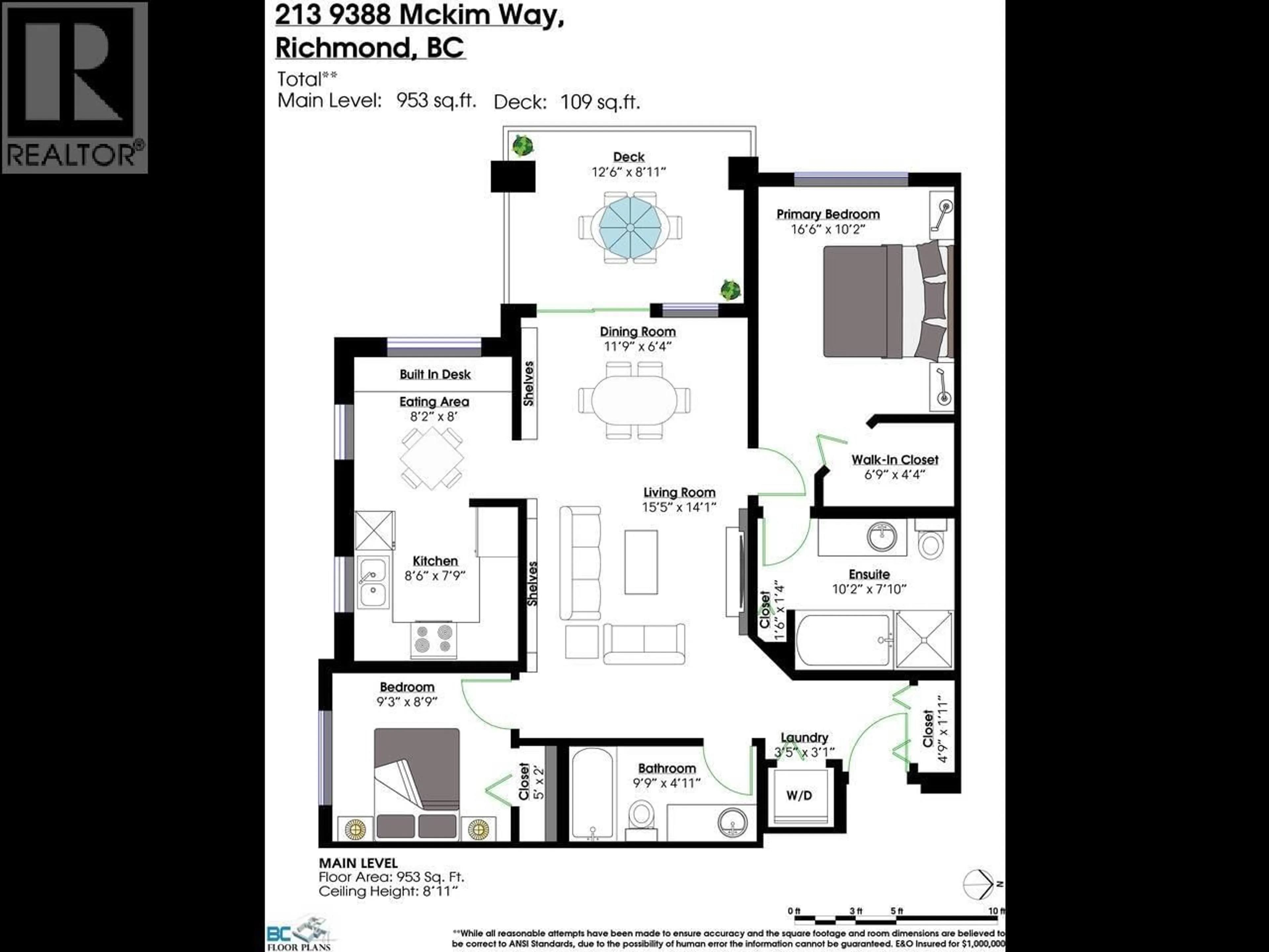 Floor plan for 213 - 9388 MCKIM WAY, Richmond British Columbia V6X0J7