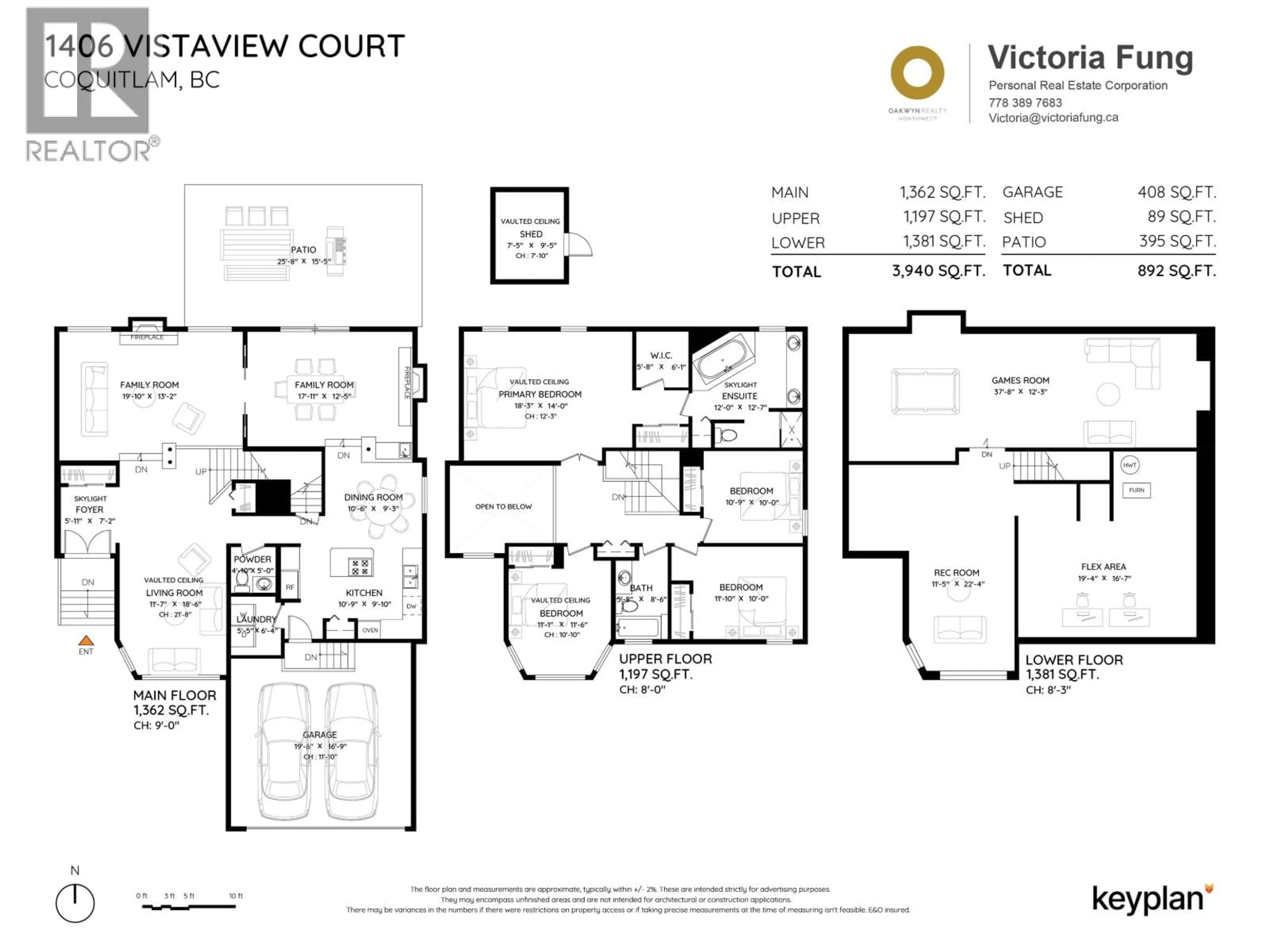 Floor plan for 1406 VISTAVIEW COURT, Coquitlam British Columbia V3E2P3