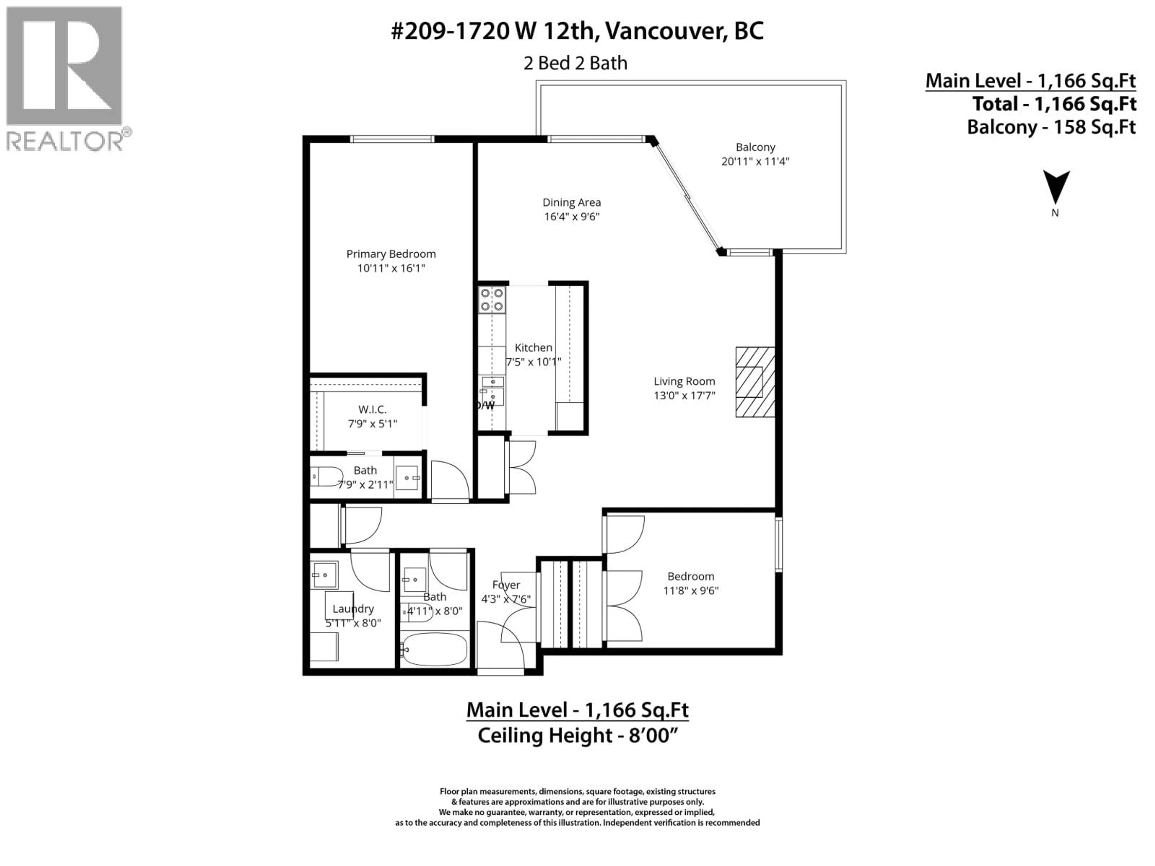 Floor plan for 209 - 1720 12TH AVENUE, Vancouver British Columbia V6J2E6