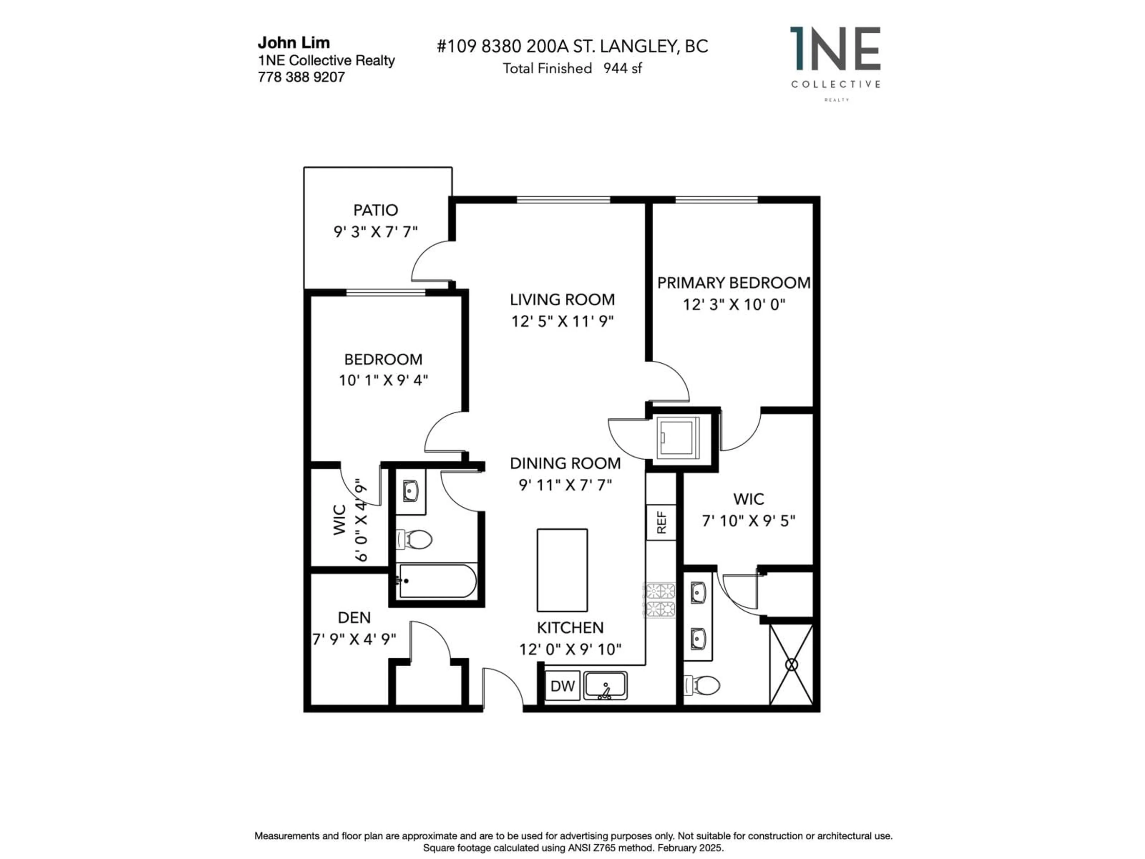 Floor plan for 109 - 8380 200A STREET, Langley British Columbia V2Y3S5