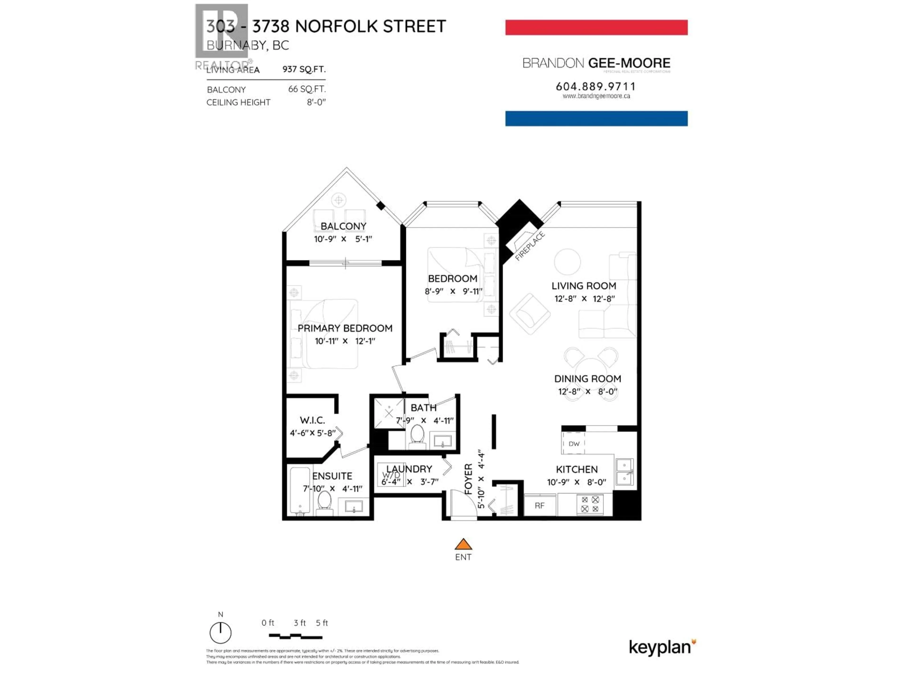 Floor plan for 303 - 3738 NORFOLK STREET, Burnaby British Columbia V5G4V4