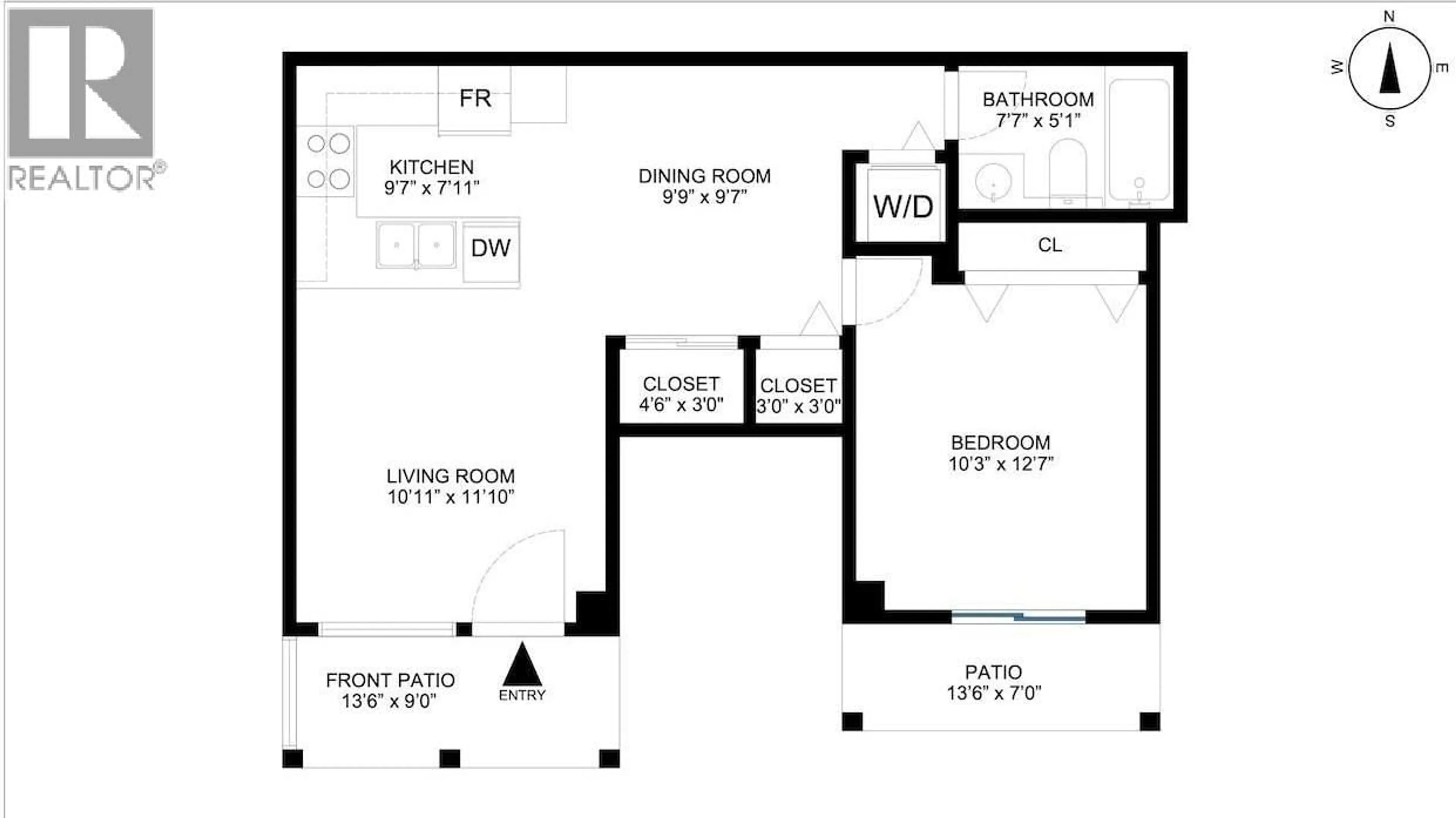 Floor plan for 201 - 1661 FRASER AVENUE, Port Coquitlam British Columbia V3B0B6