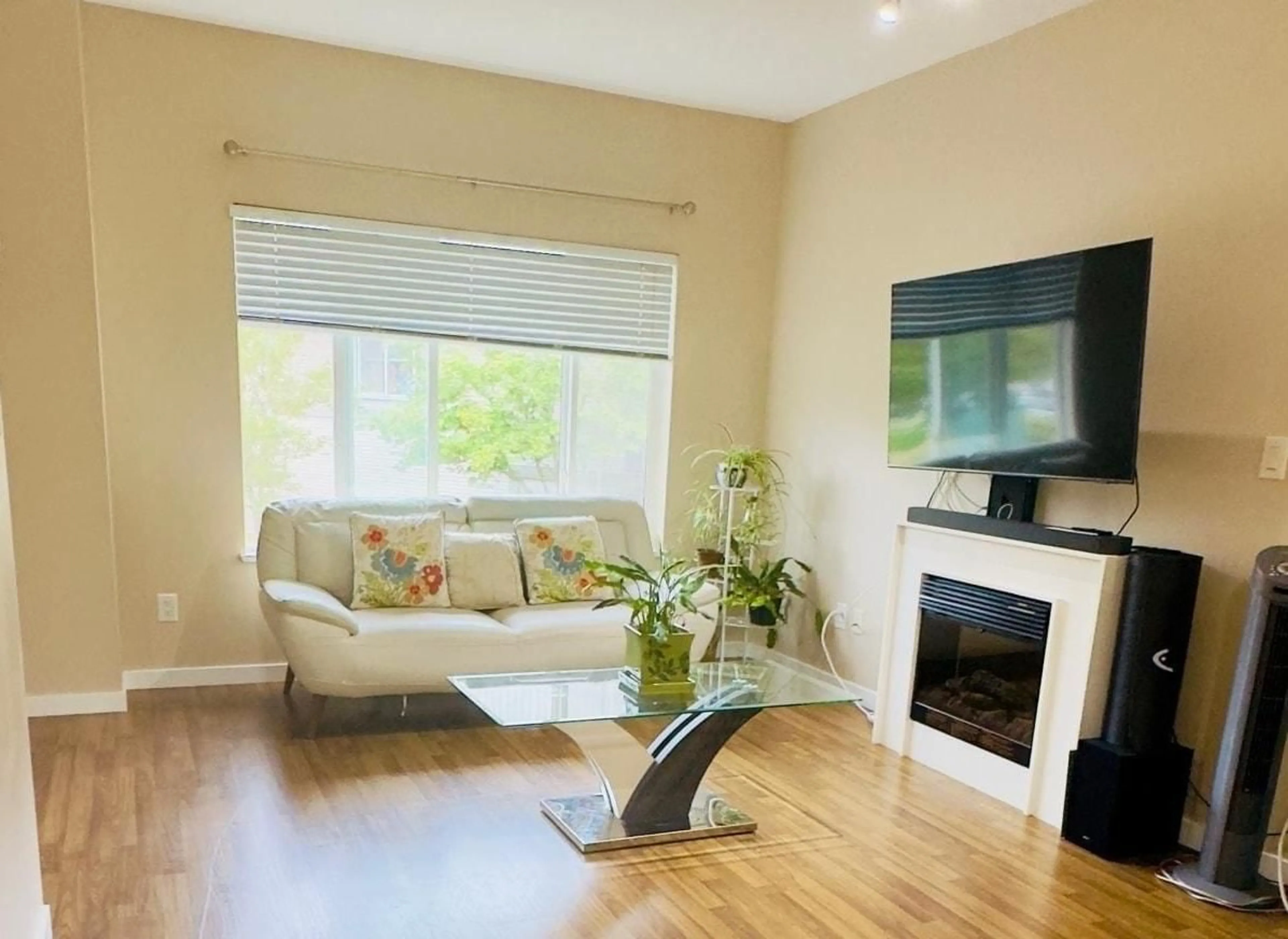 Living room with furniture, wood/laminate floor for 191 - 18701 66 AVENUE, Surrey British Columbia V3S4P3