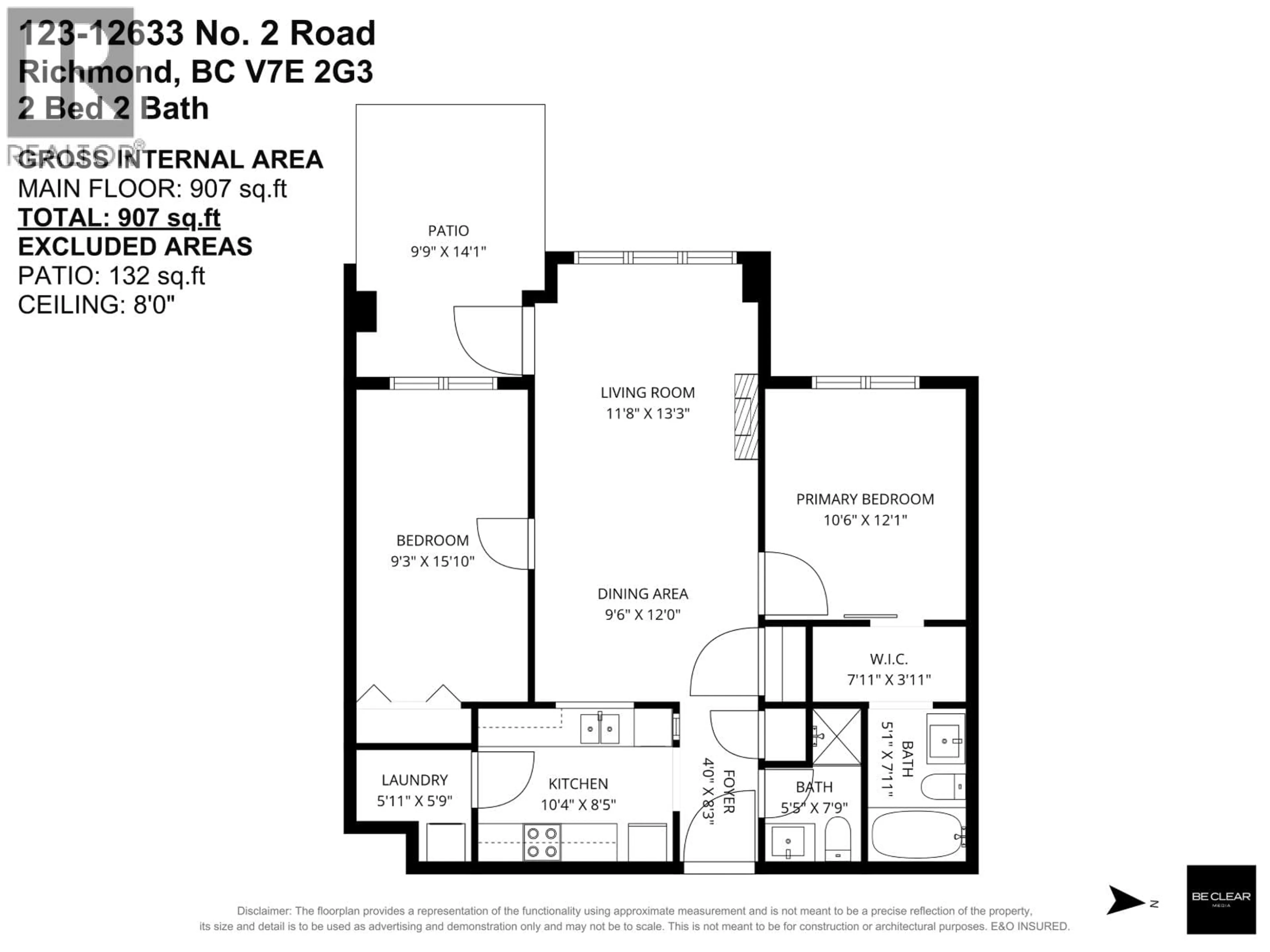 Floor plan for 123 - 12633 NO. 2 ROAD, Richmond British Columbia V7E2G3