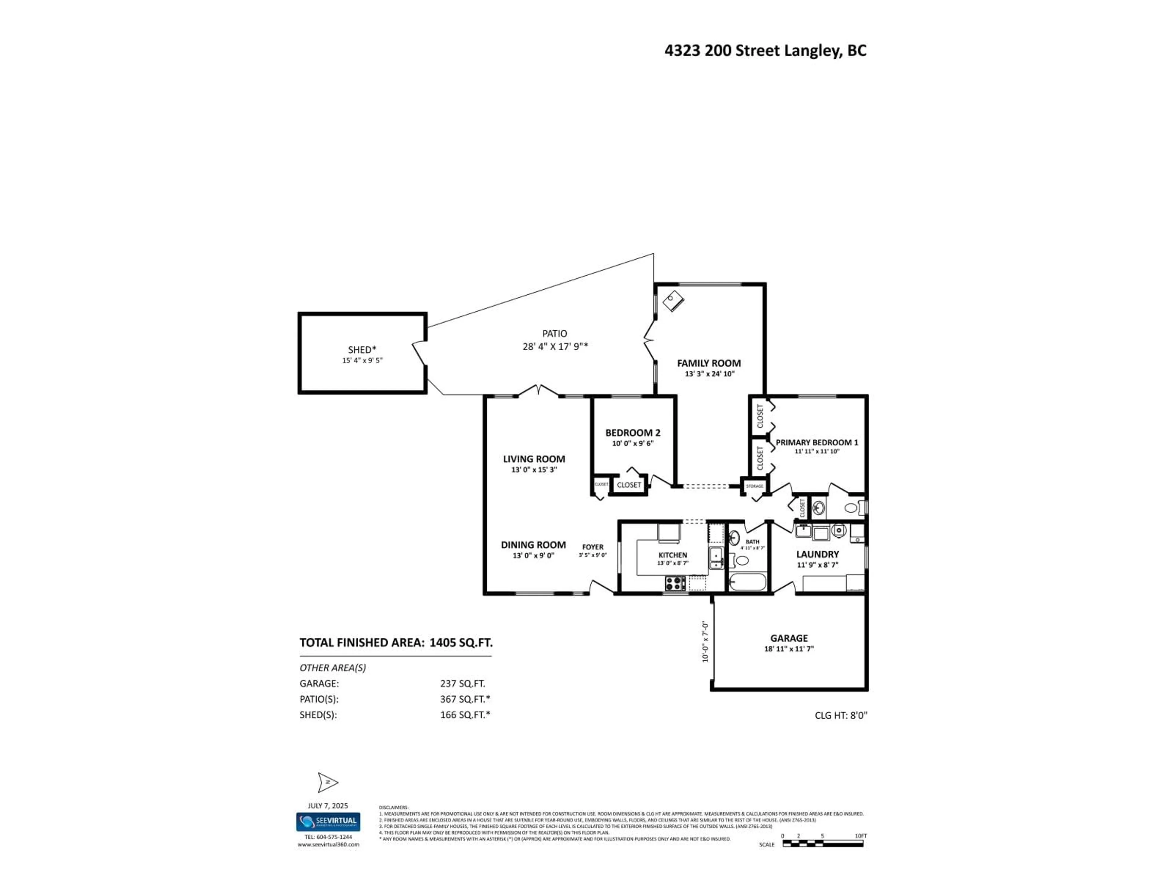 Floor plan for 4323 200 STREET, Langley British Columbia V3A1L2