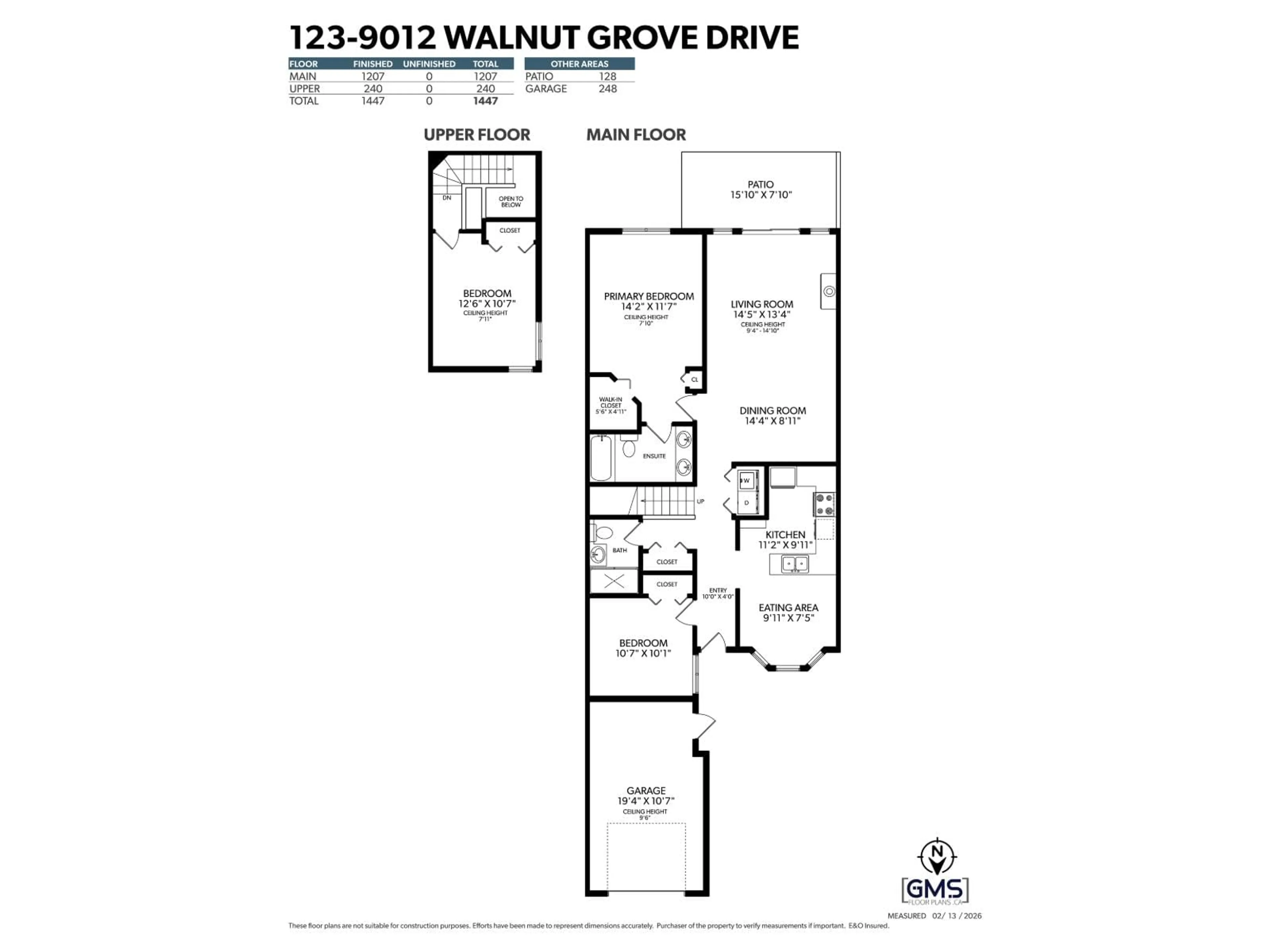 Floor plan for 123 - 9012 WALNUT GROVE DRIVE, Langley British Columbia V1M2K3