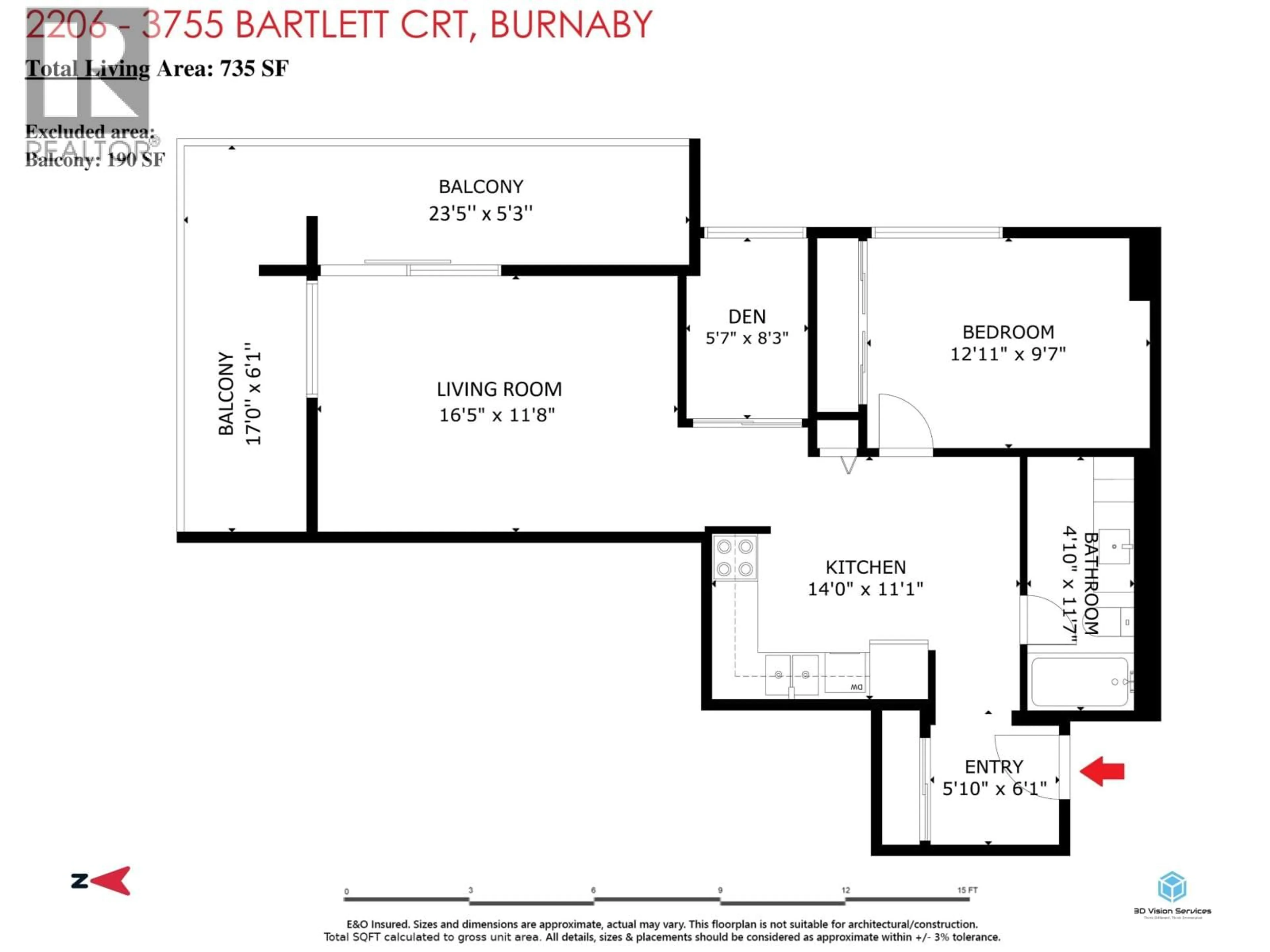 Floor plan for 2206 - 3755 BARTLETT COURT, Burnaby British Columbia V3J7G7