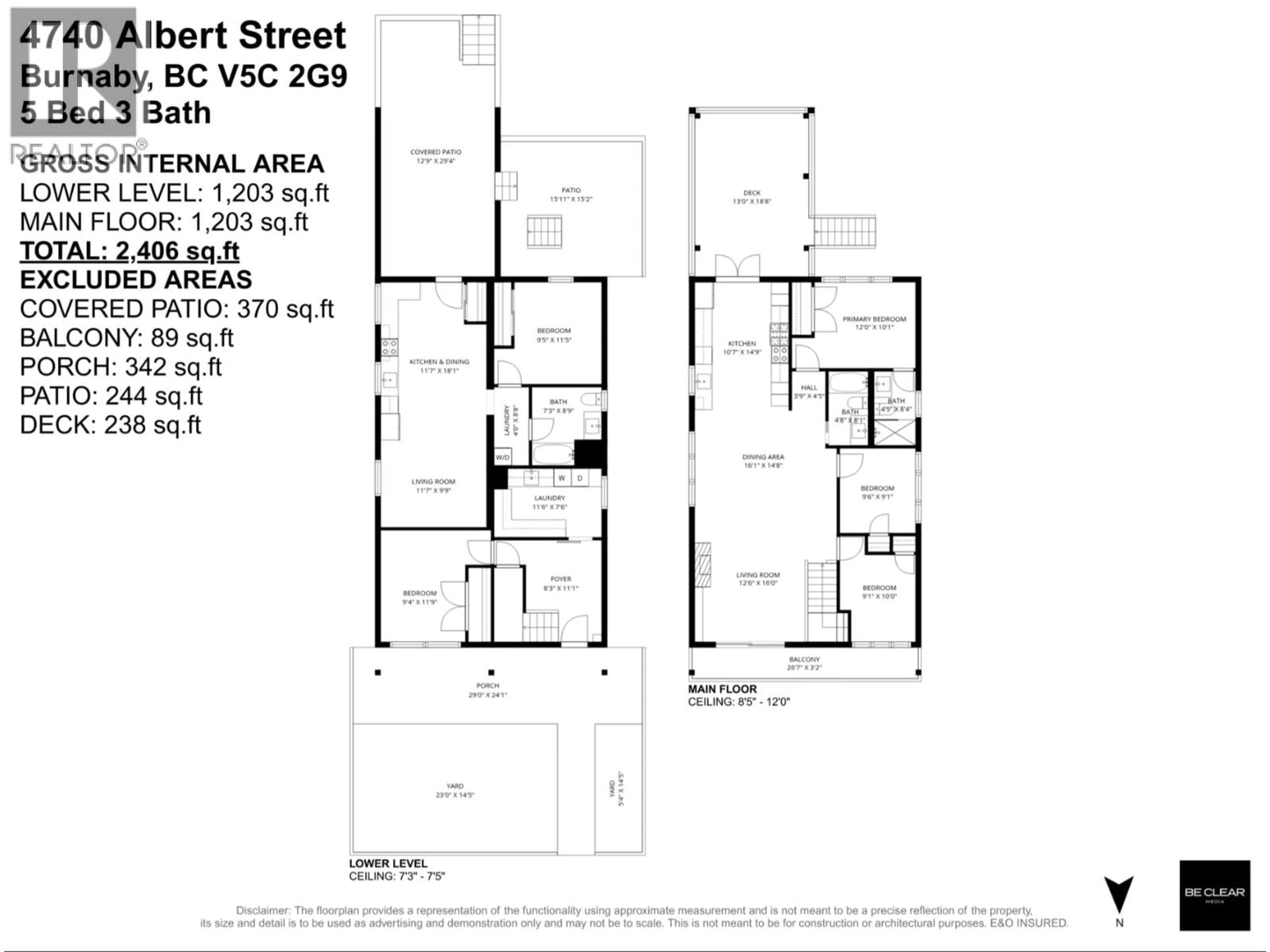 Floor plan for 4740 ALBERT STREET, Burnaby British Columbia V5C2G9