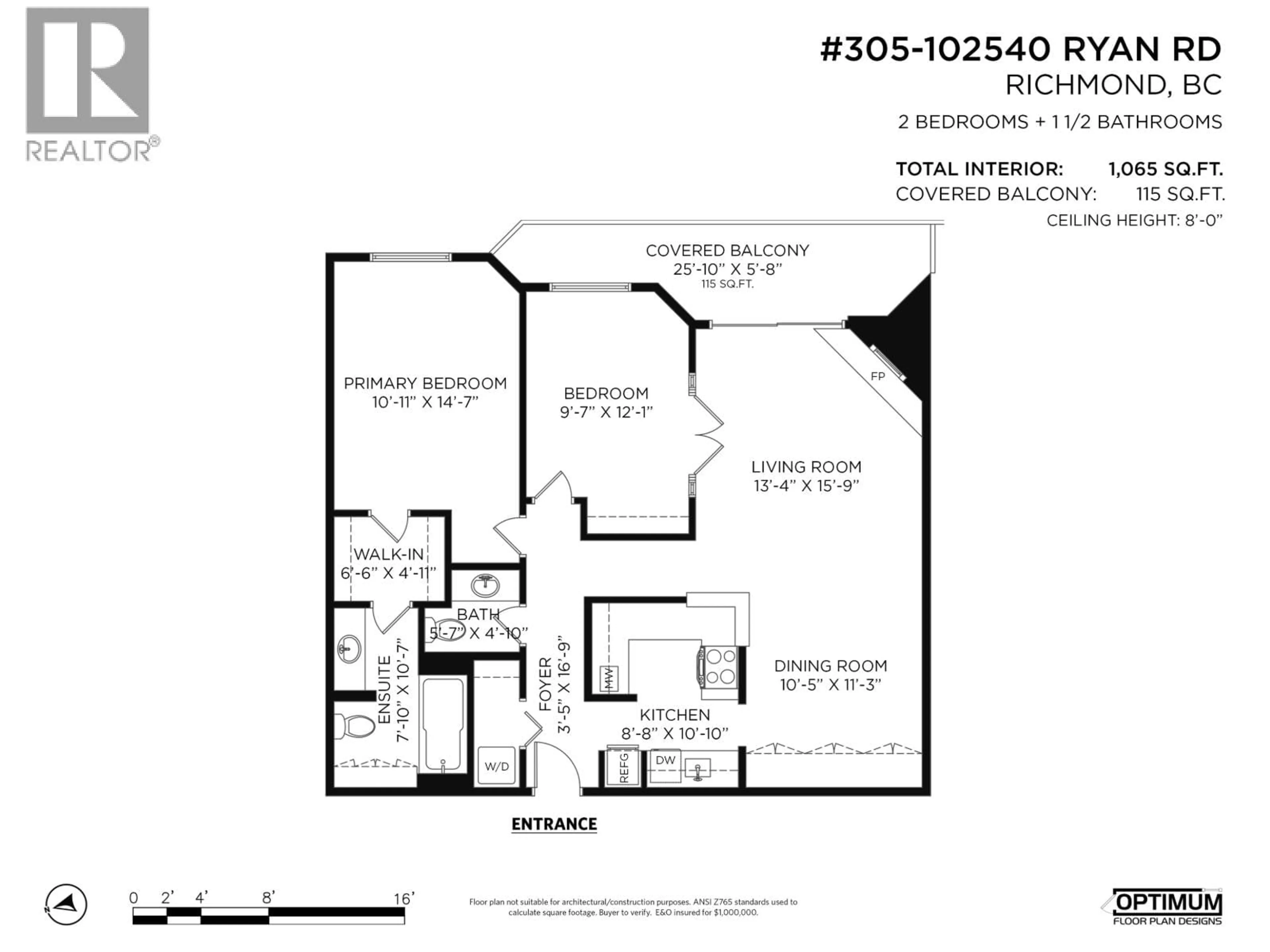 Floor plan for 305 - 10240 RYAN ROAD, Richmond British Columbia V7A4R1