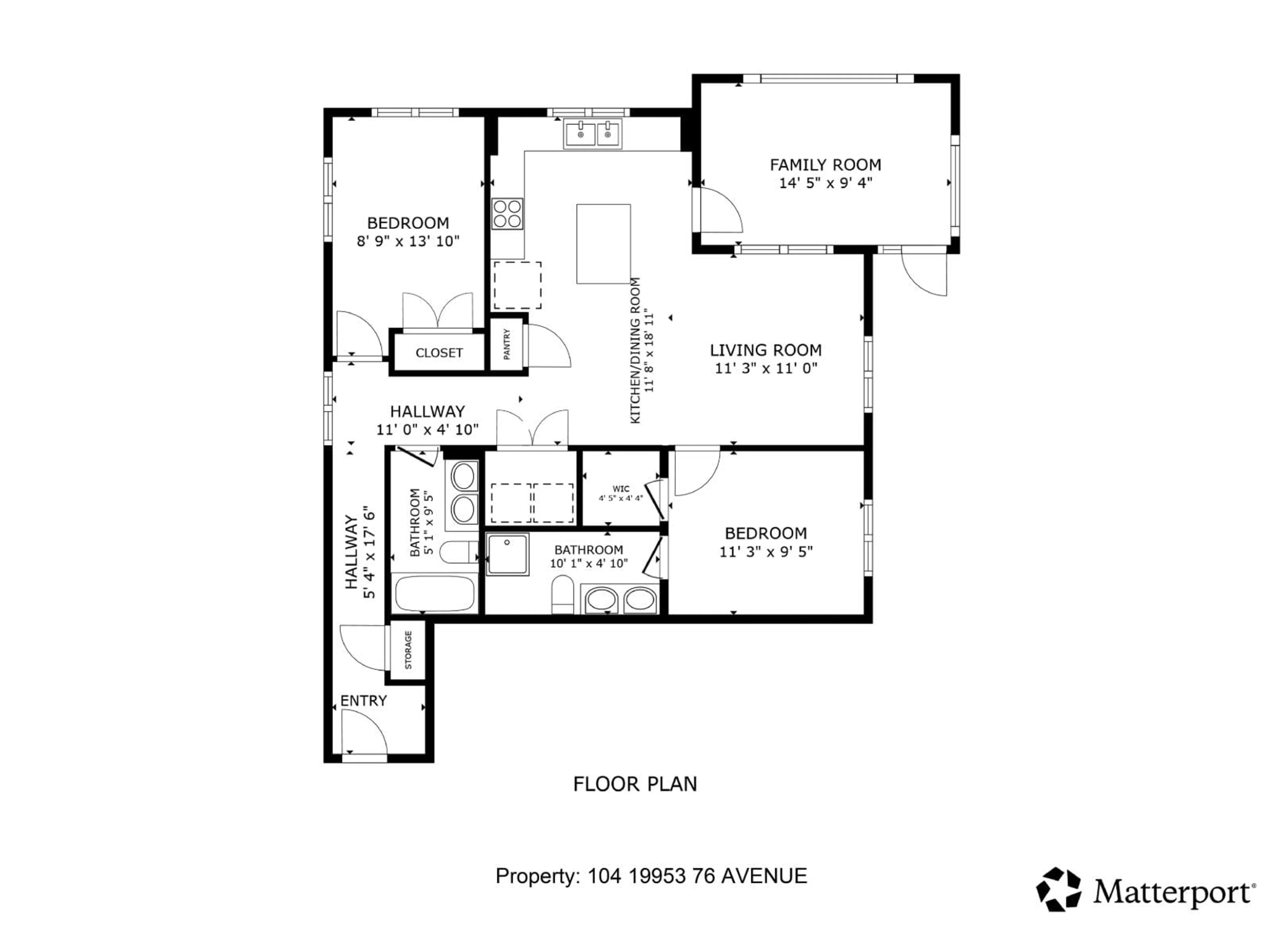 Floor plan for 104 - 19953 76 AVENUE, Langley British Columbia V2Y3Y1