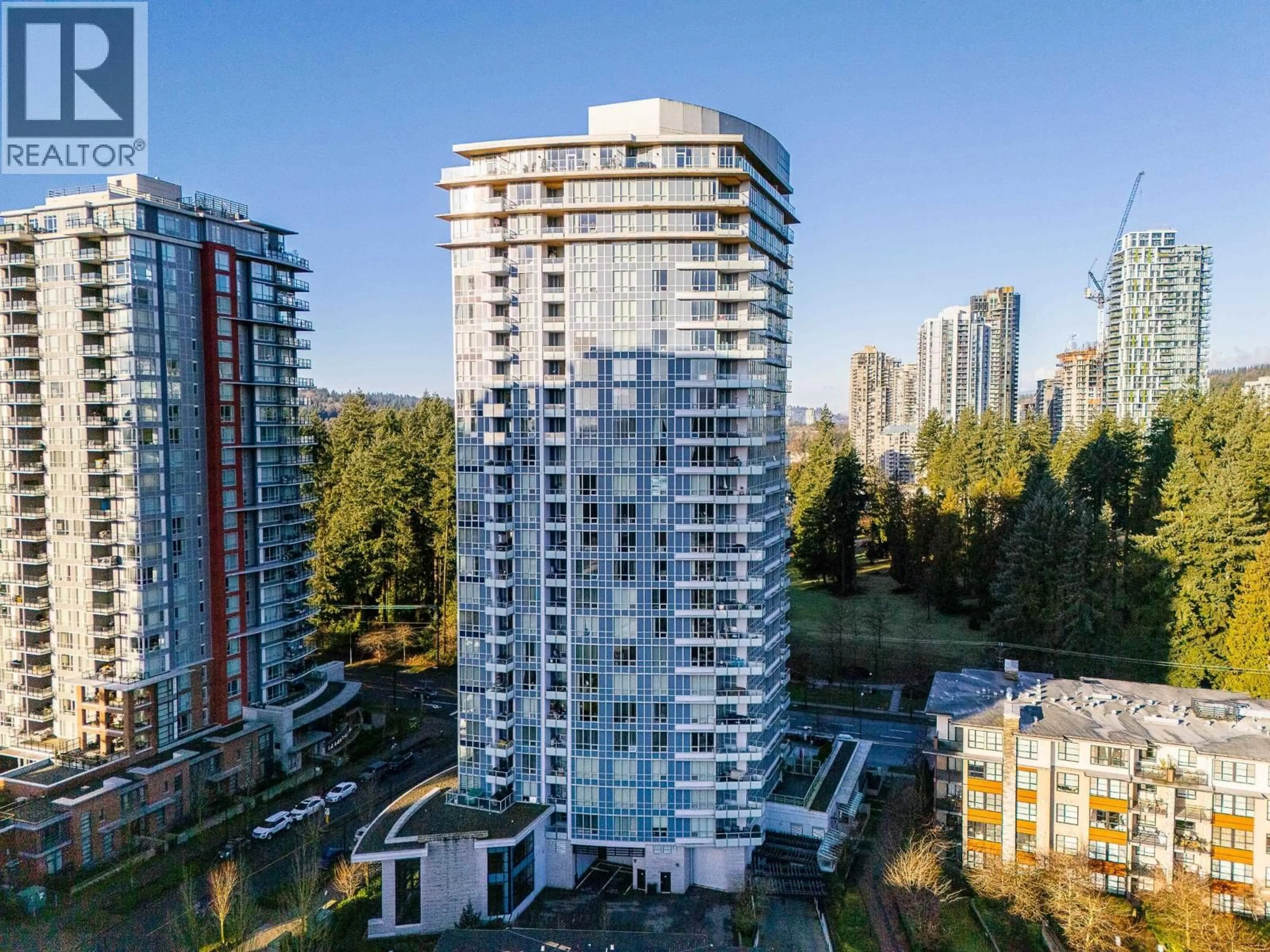 A pic from outside/outdoor area/front of a property/back of a property/a pic from drone, city buildings view from balcony for 2207 - 3093 WINDSOR GATE, Coquitlam British Columbia V3B0N2