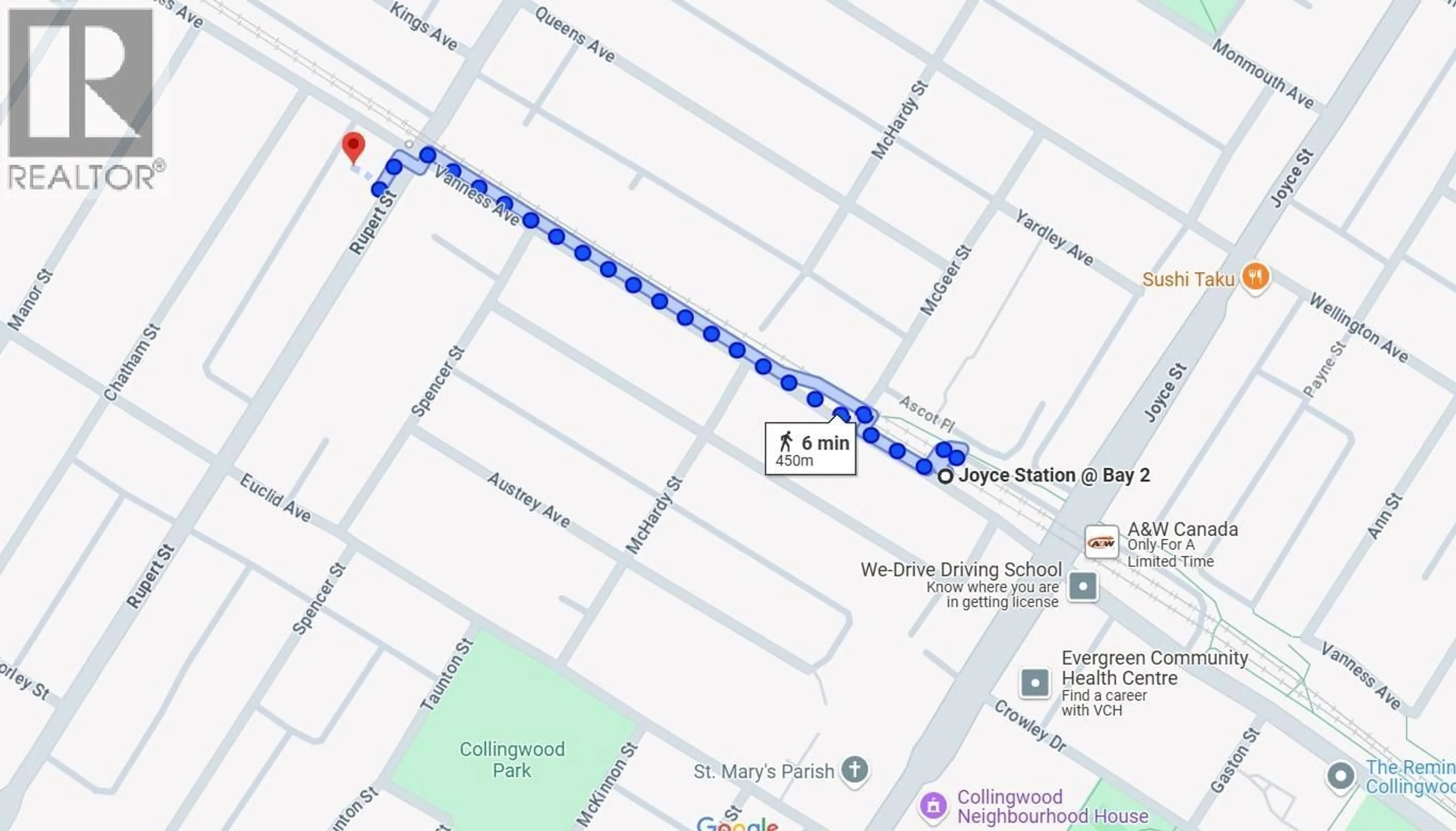 Picture of a map for 4863 RUPERT STREET, Vancouver British Columbia V5R2J6
