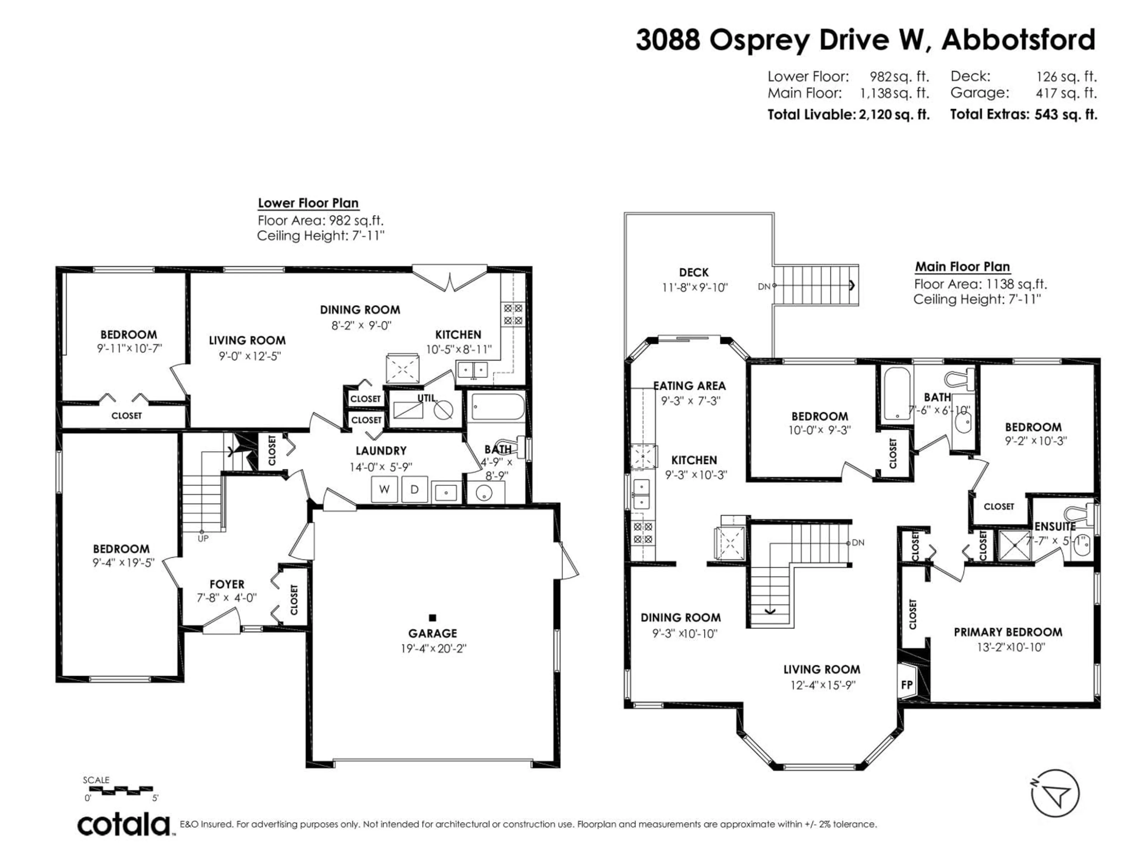 Floor plan for 3088 OSPREY DRIVE WEST, Abbotsford British Columbia V2T5K8