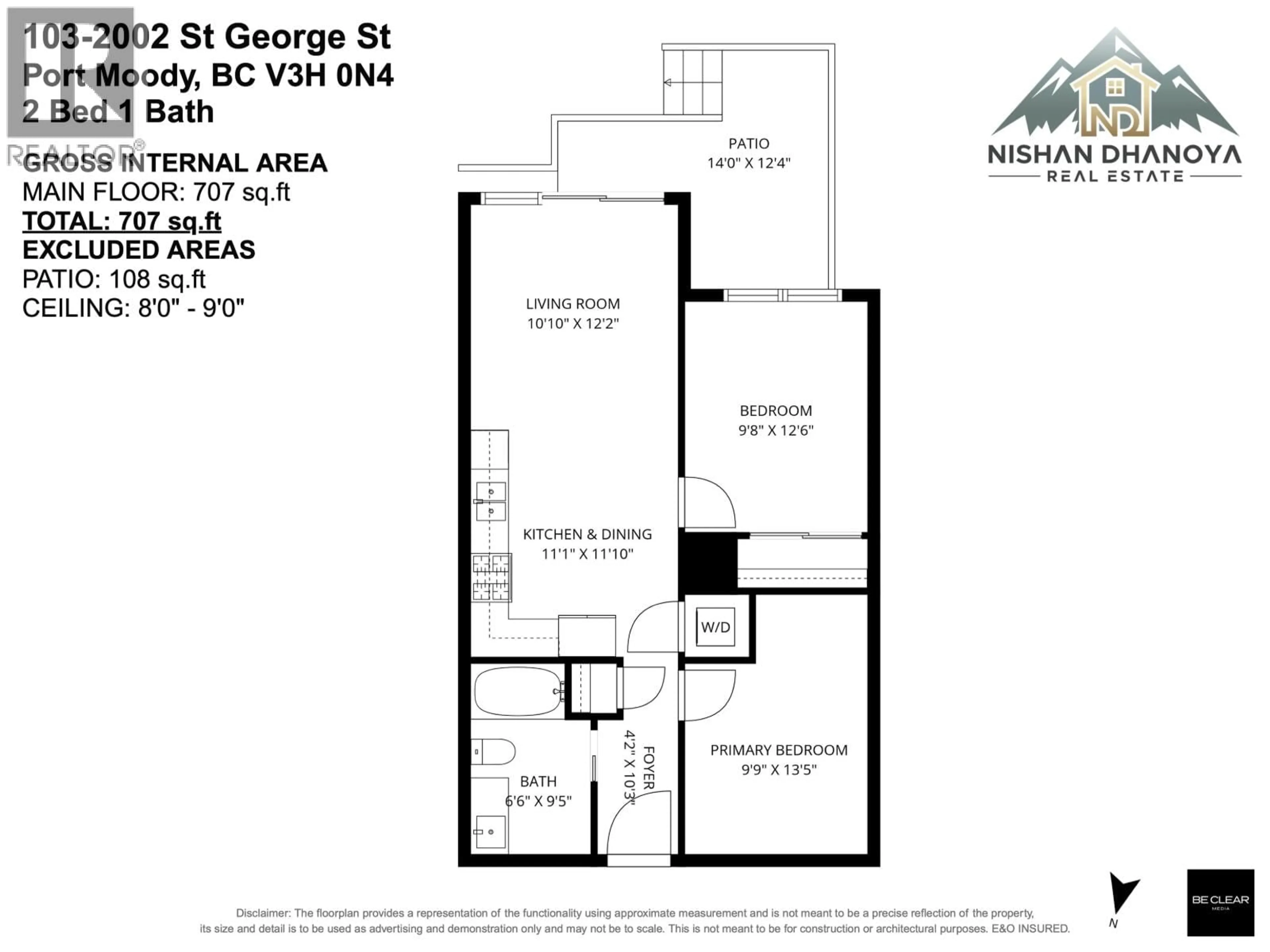 Floor plan for 103 - 2002 ST. GEORGE STREET, Port Moody British Columbia V3H2E6