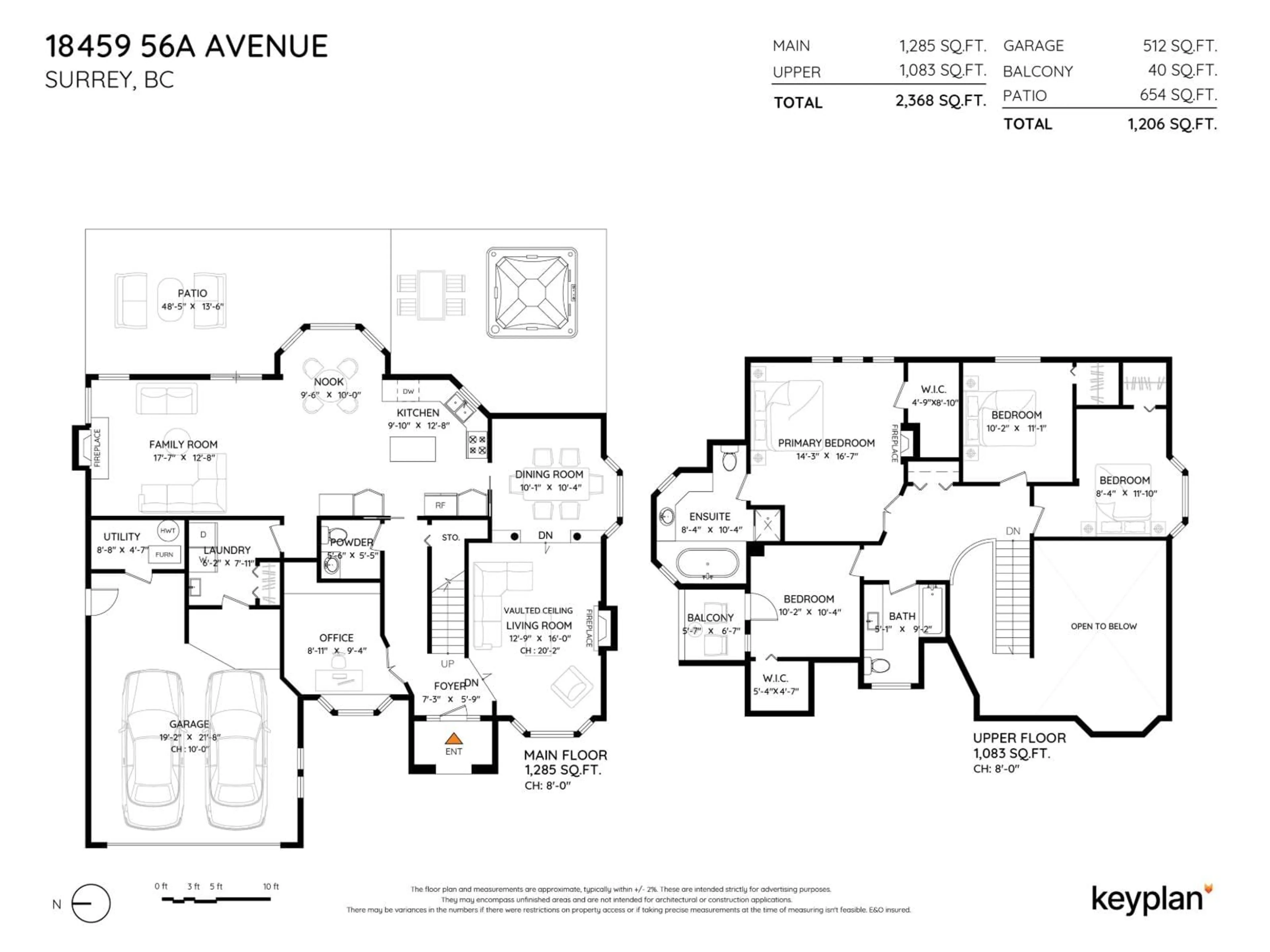 Floor plan for 18459 56A AVENUE, Surrey British Columbia V3S7E4