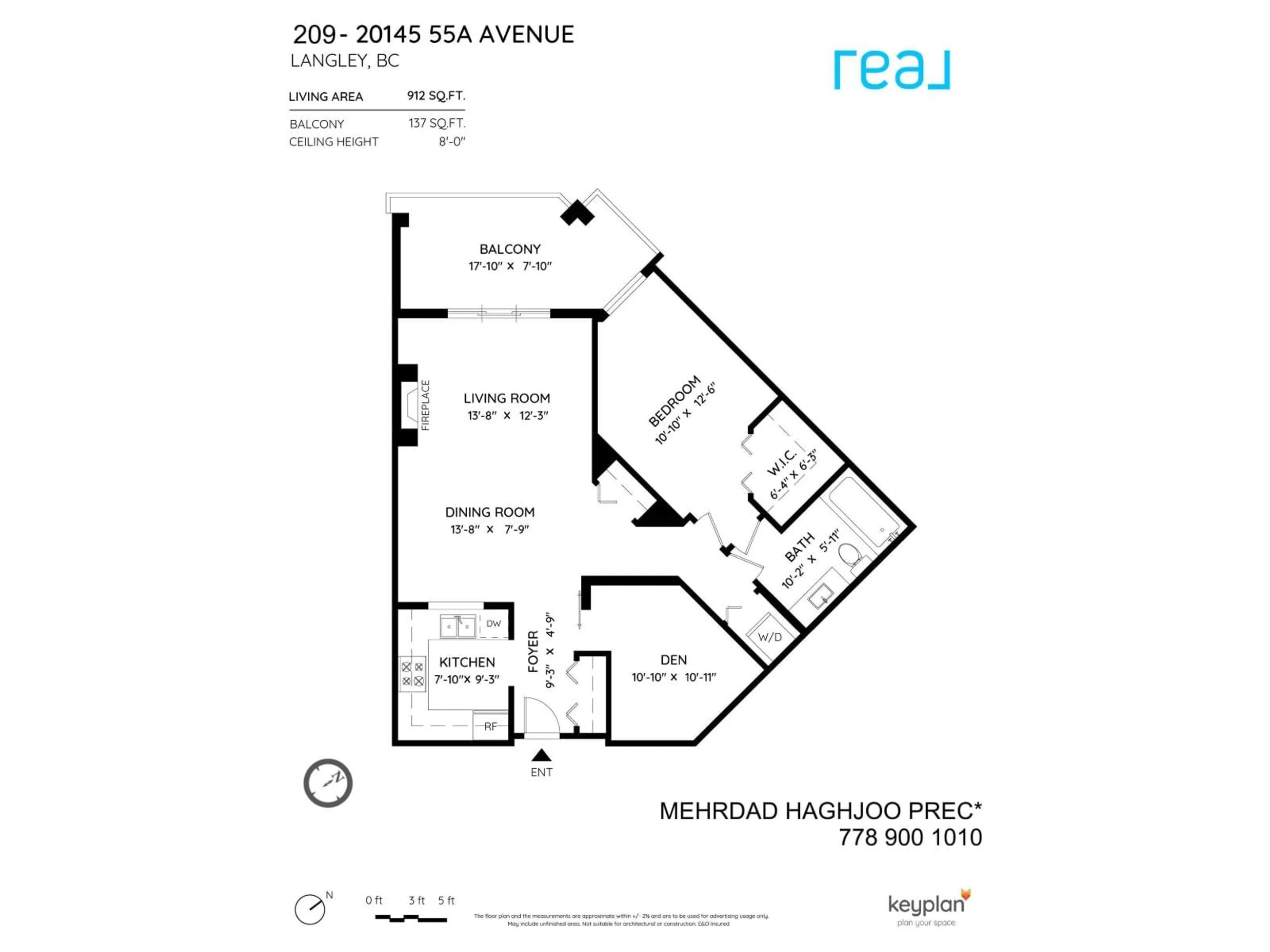 Floor plan for 209 - 20145 55A AVENUE, Langley British Columbia V3A8L6