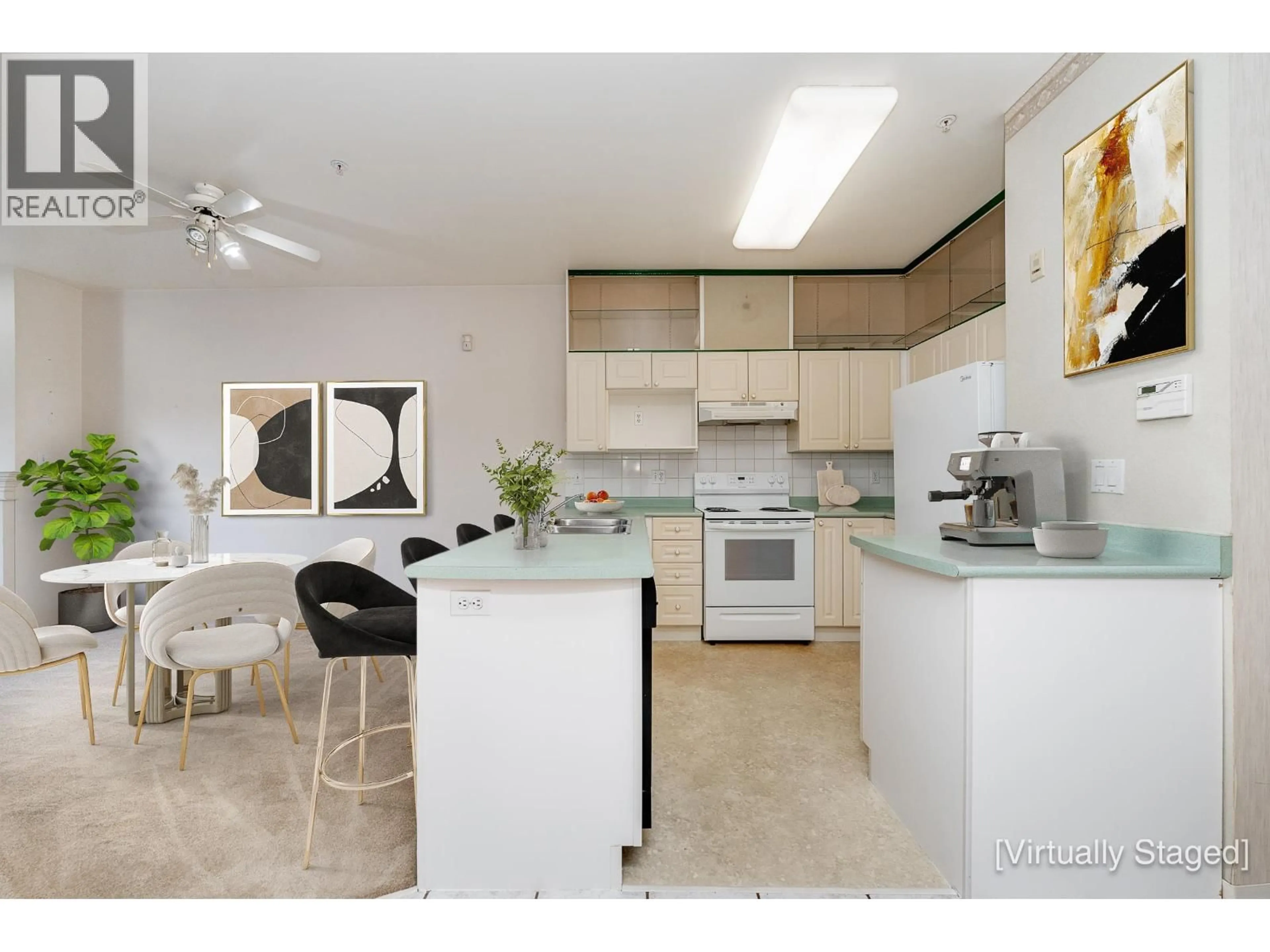 Open concept kitchen, ceramic/tile floor for 304 - 2109 ROWLAND STREET, Port Coquitlam British Columbia V3C6J4