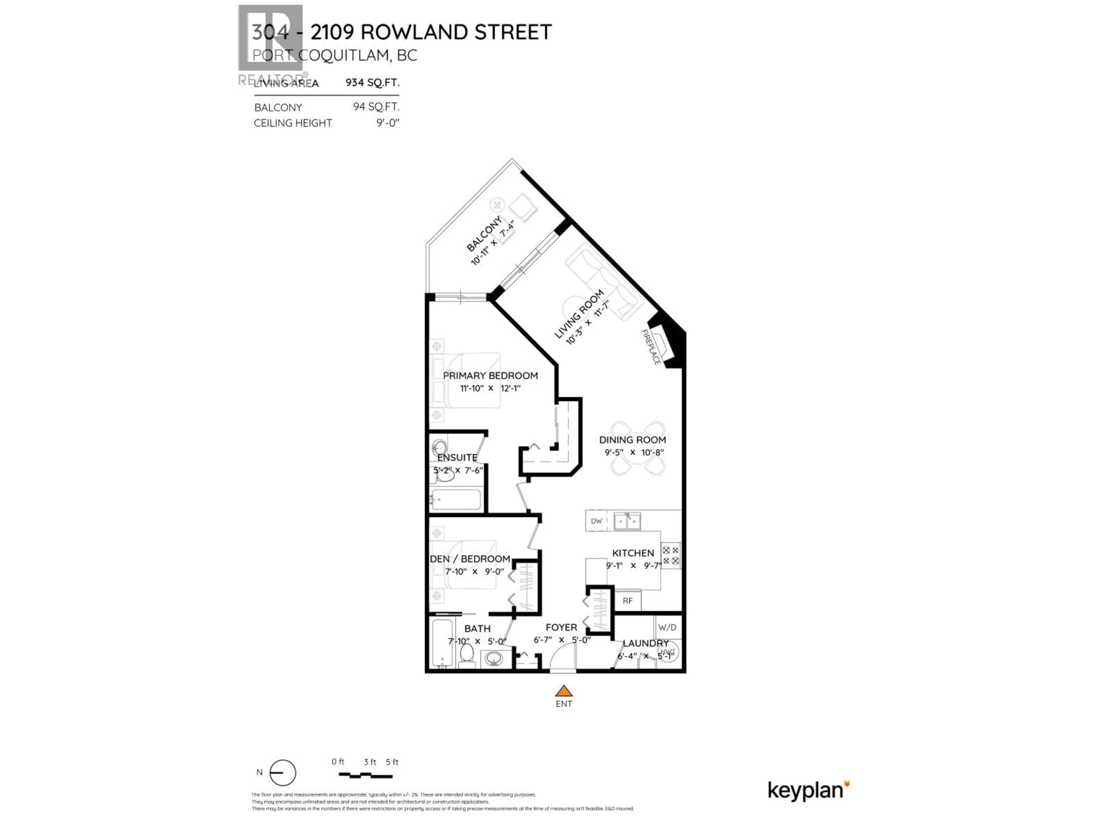 Floor plan for 304 - 2109 ROWLAND STREET, Port Coquitlam British Columbia V3C6J4