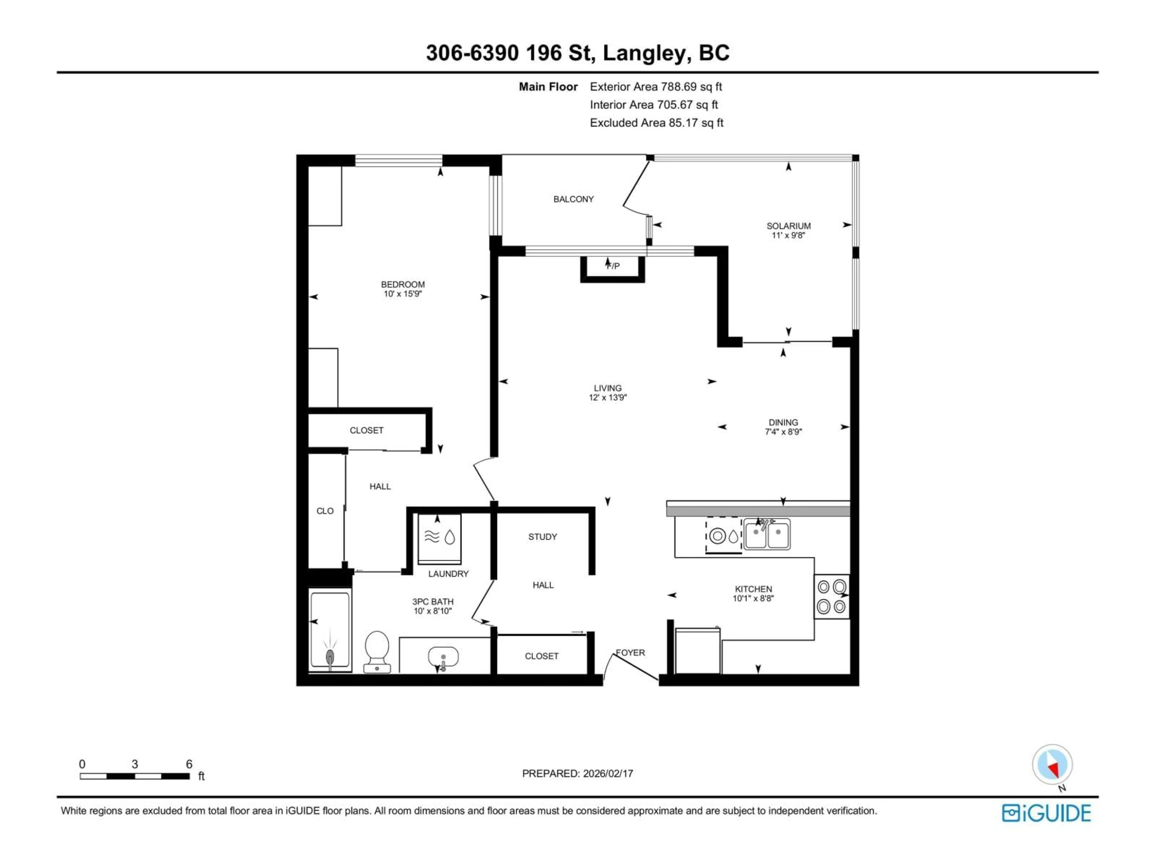 Floor plan for 306 - 6390 196 STREET, Langley British Columbia V2Y1J2