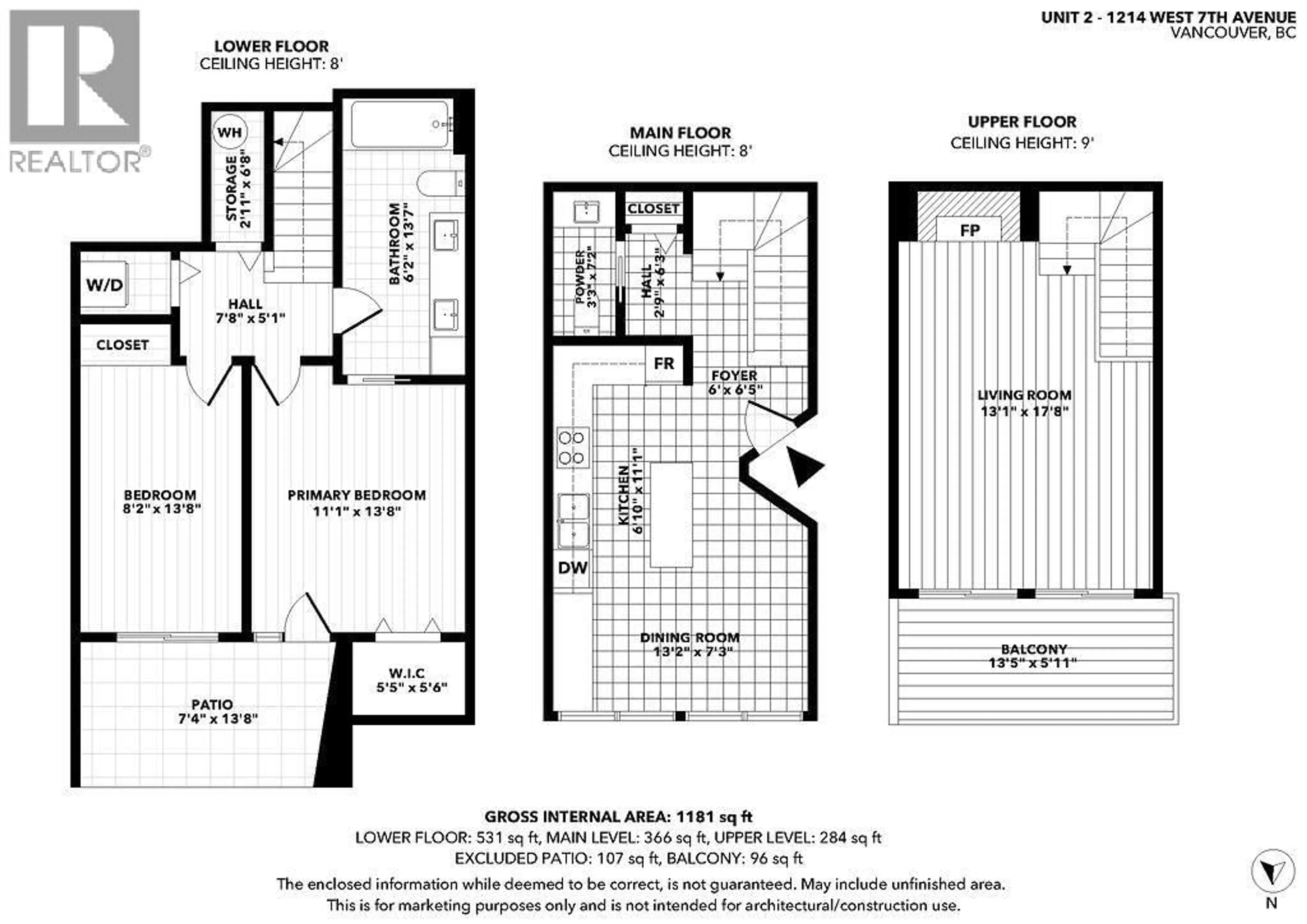Floor plan for 2 - 1214 7TH AVENUE, Vancouver British Columbia V6H1B6