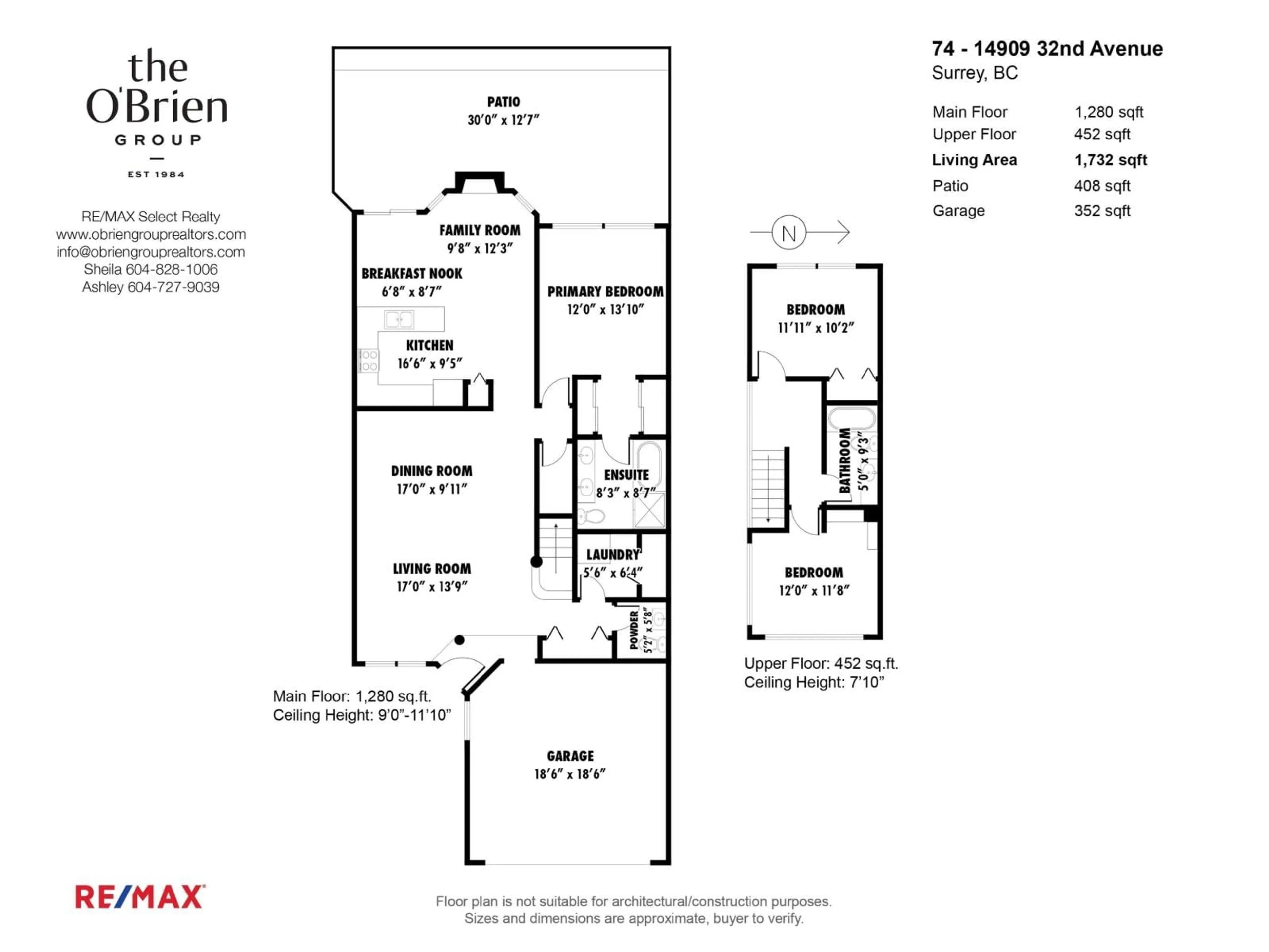 Floor plan for 74 - 14909 32 AVENUE, Surrey British Columbia V4P1A4