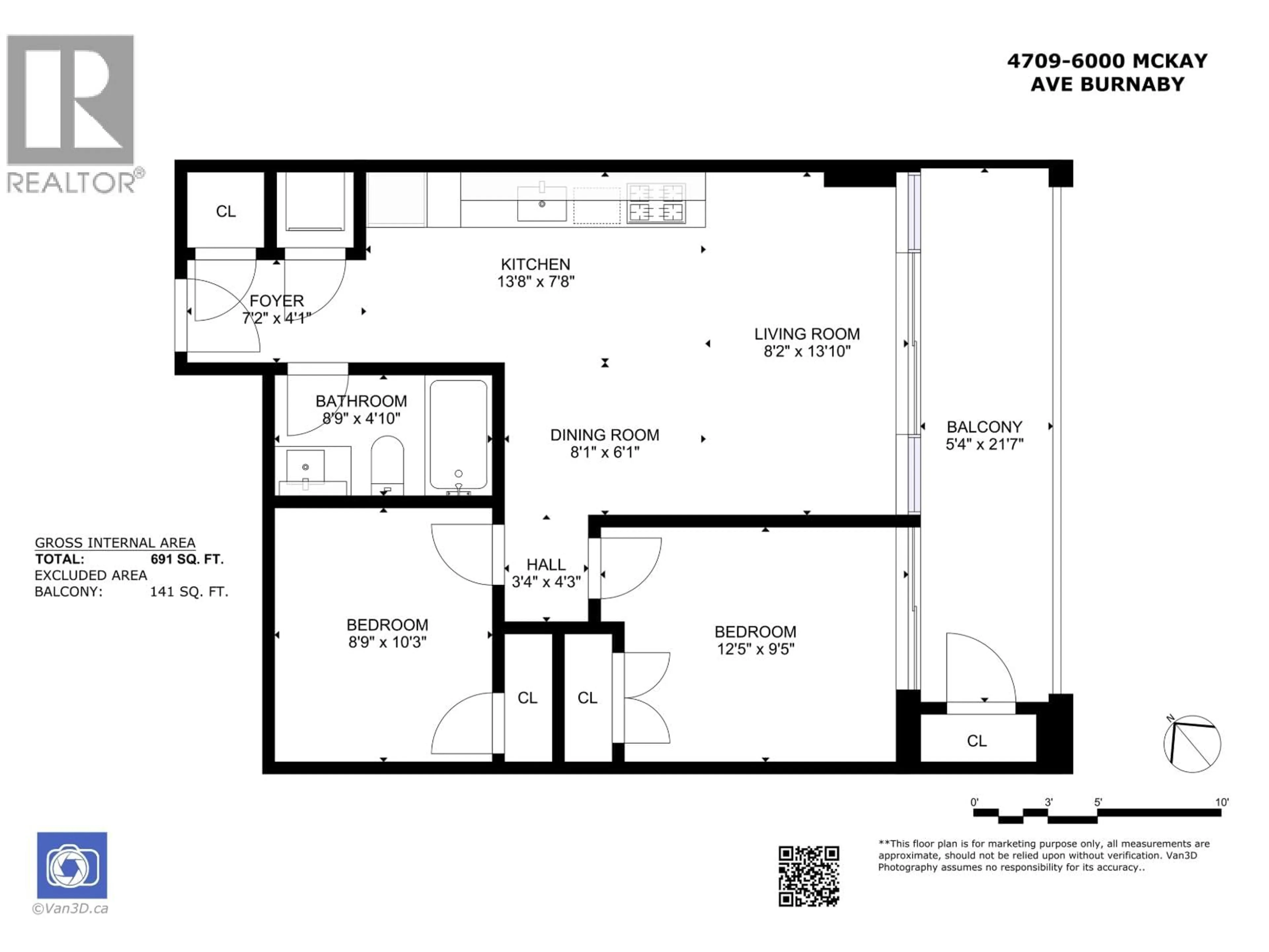 Floor plan for 4709 - 6000 MCKAY AVENUE, Burnaby British Columbia V5H0K2