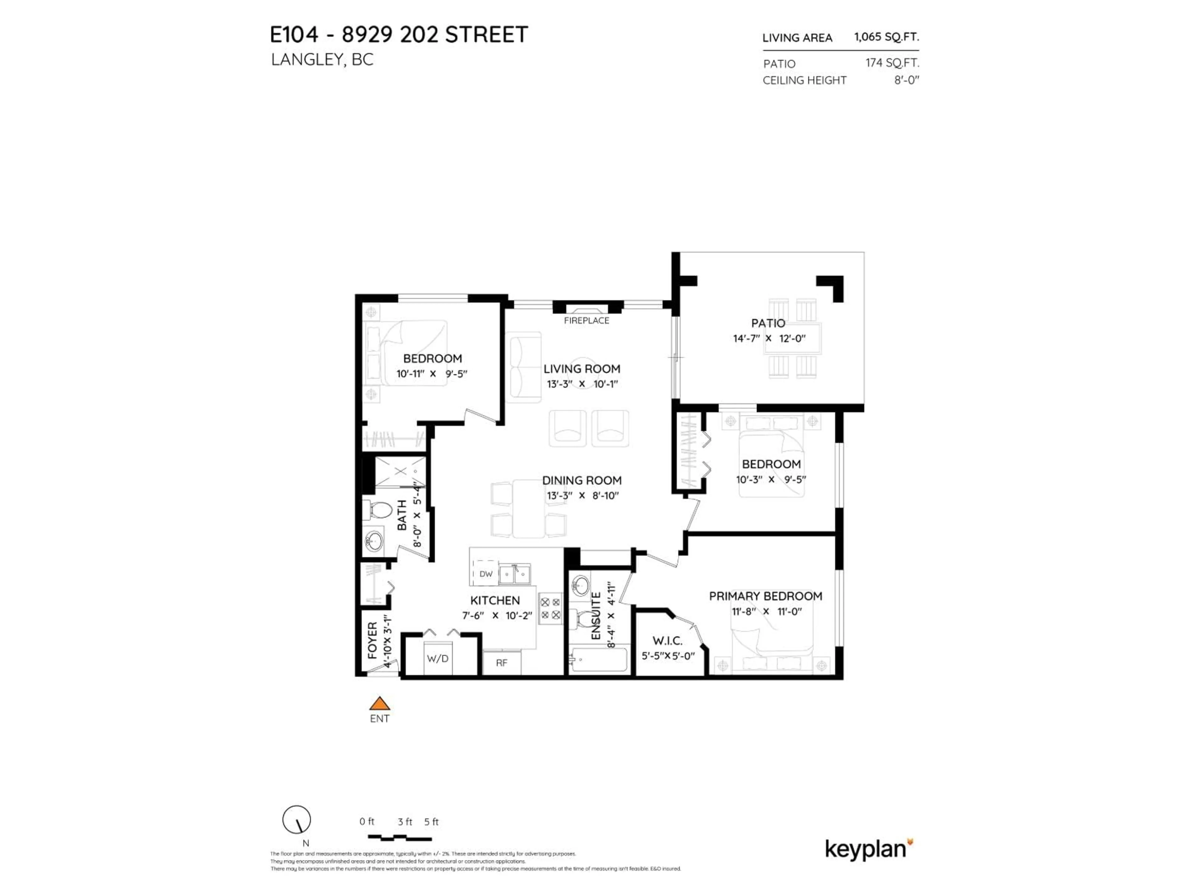 Floor plan for E104 - 8929 202 STREET, Langley British Columbia V1M0B4