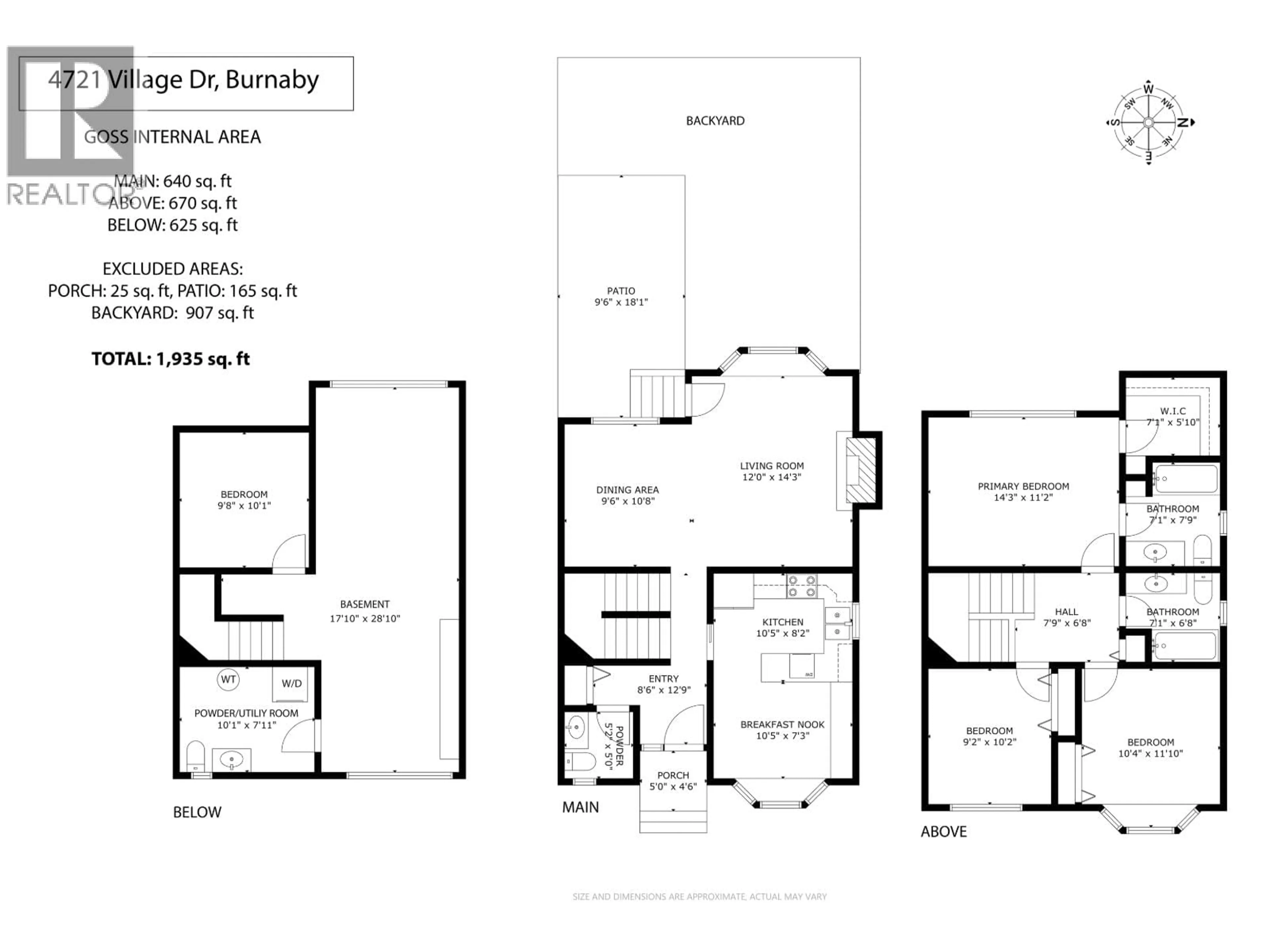 Floor plan for 4721 VILLAGE DRIVE, Burnaby British Columbia V5G4V7