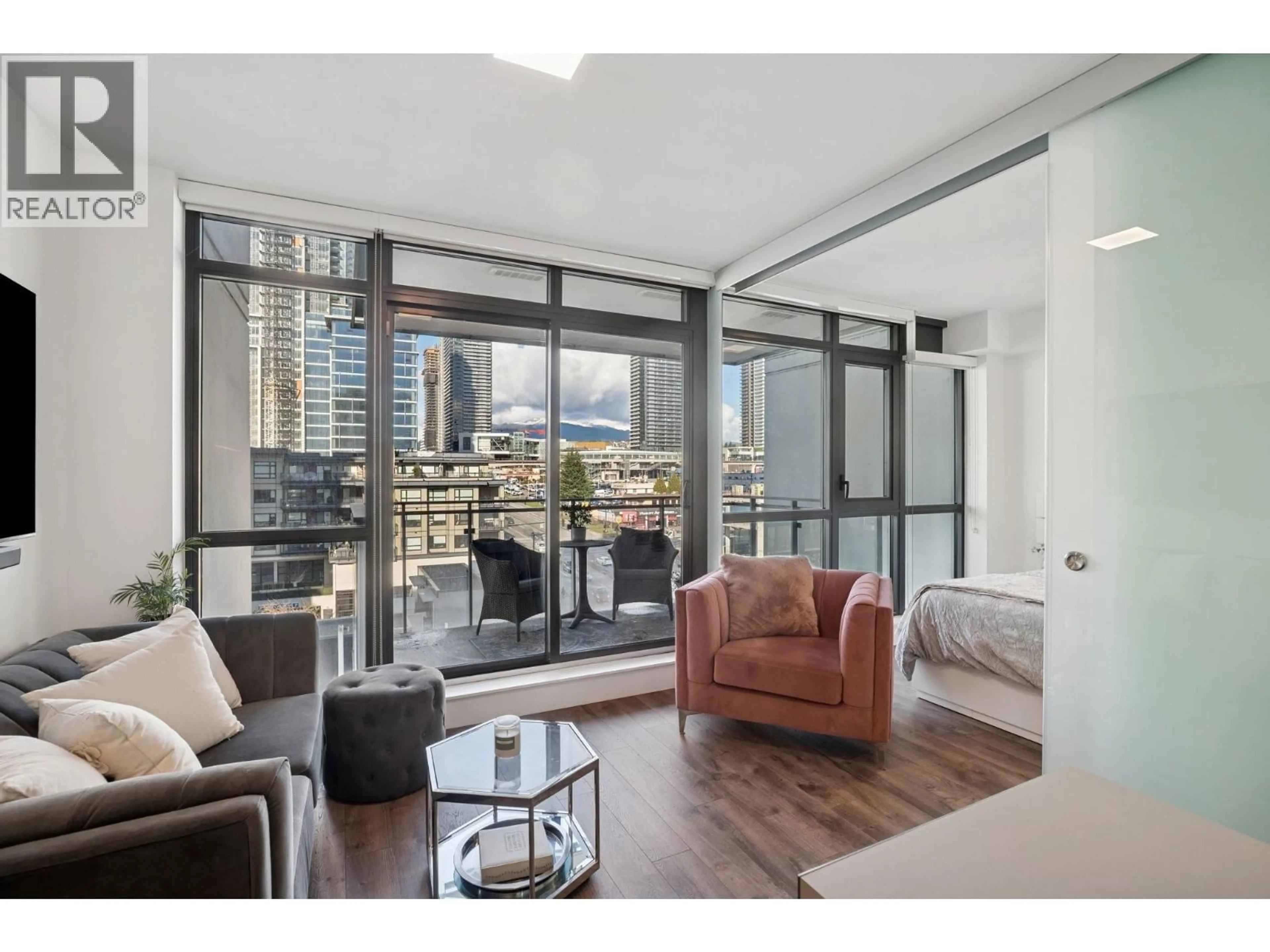 Living room with furniture, unknown for 802 - 4488 JUNEAU STREET, Burnaby British Columbia V5C0M4