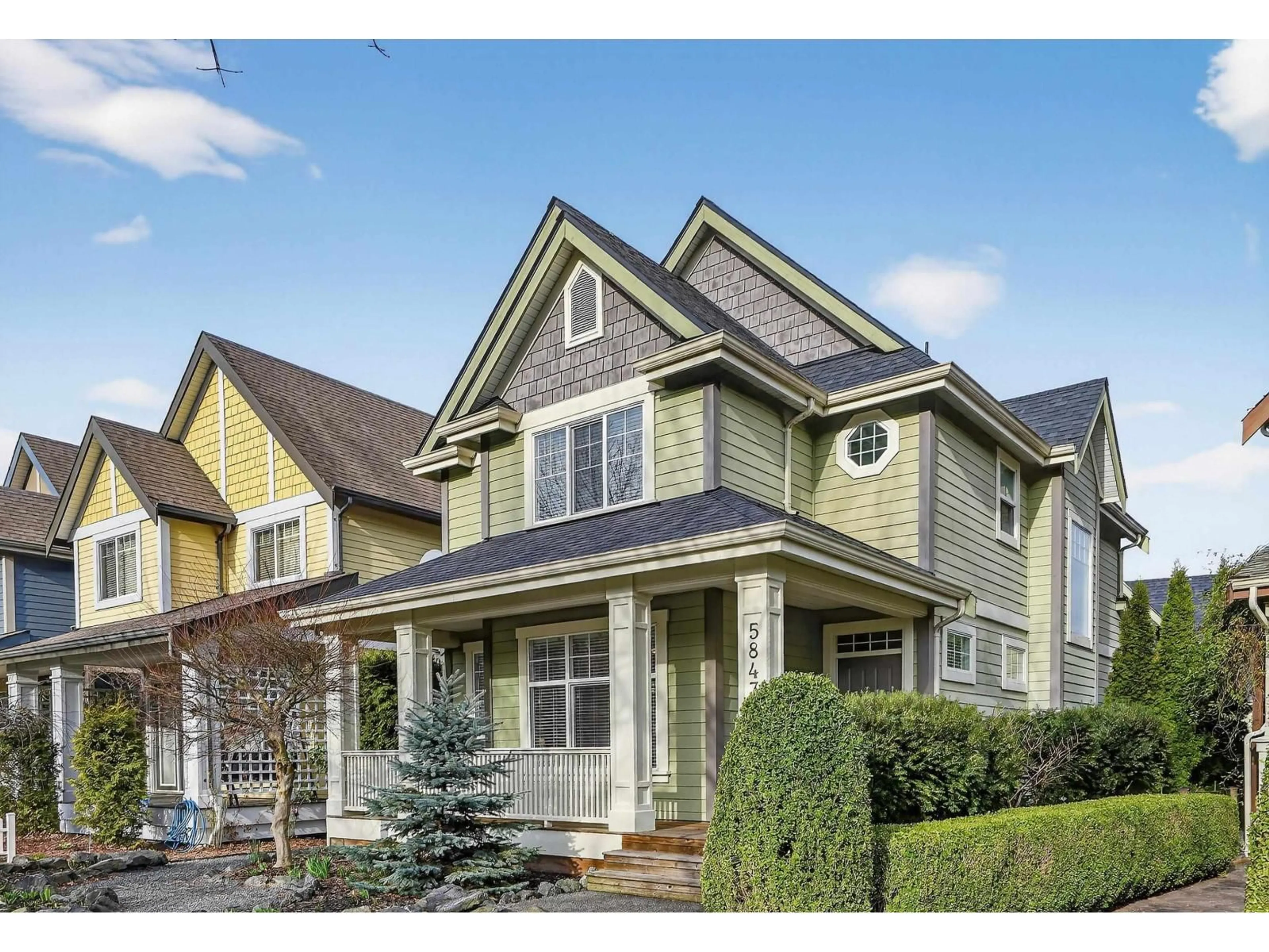 Home with vinyl exterior material, street for 5843 SHAWNIGAN DRIVE, Chilliwack British Columbia V2R0A8