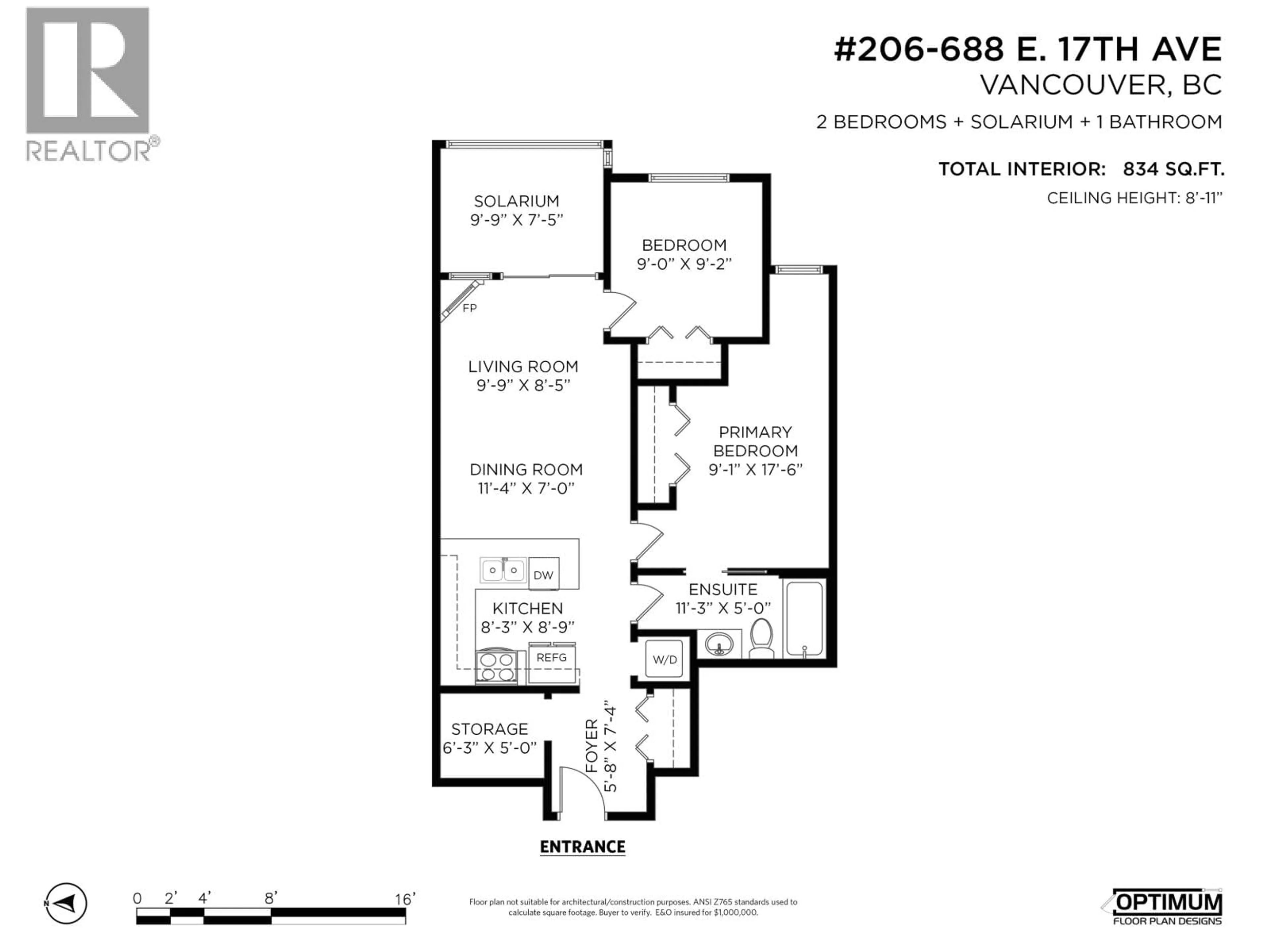 Floor plan for 206 - 688 17TH AVENUE, Vancouver British Columbia V5V0A8