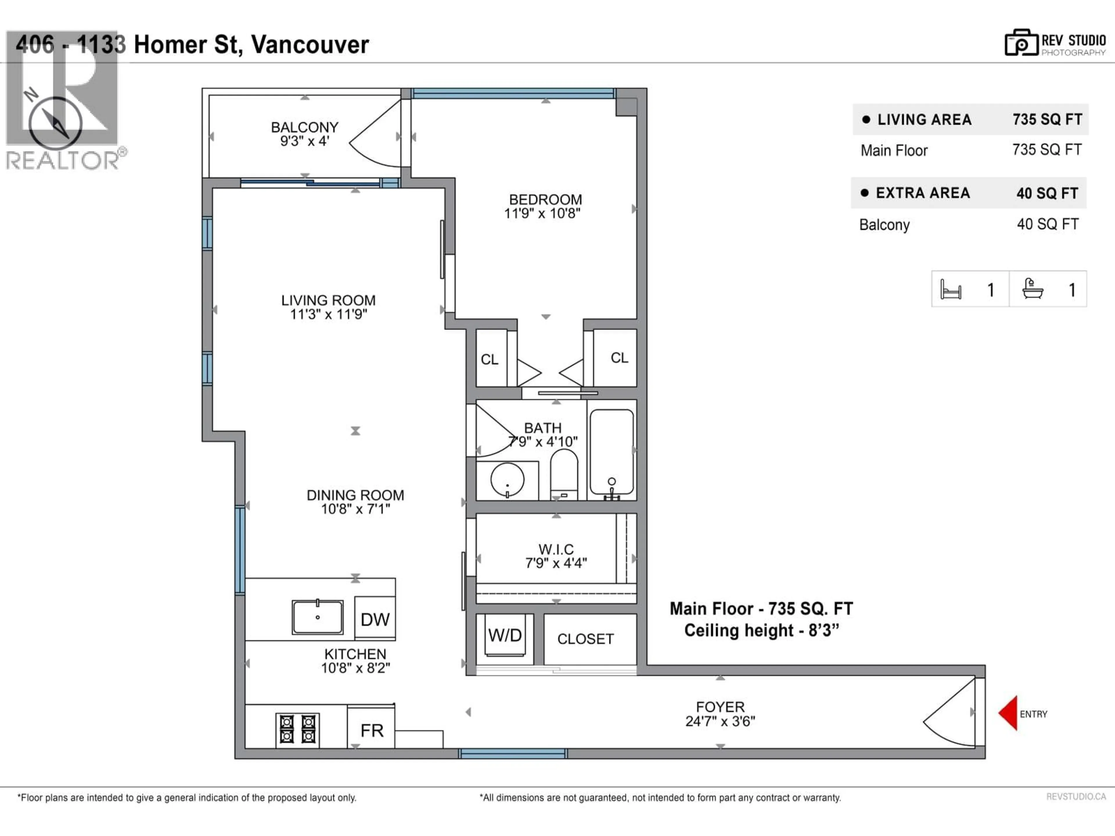 Floor plan for 406 - 1133 HOMER STREET, Vancouver British Columbia V6B0B1