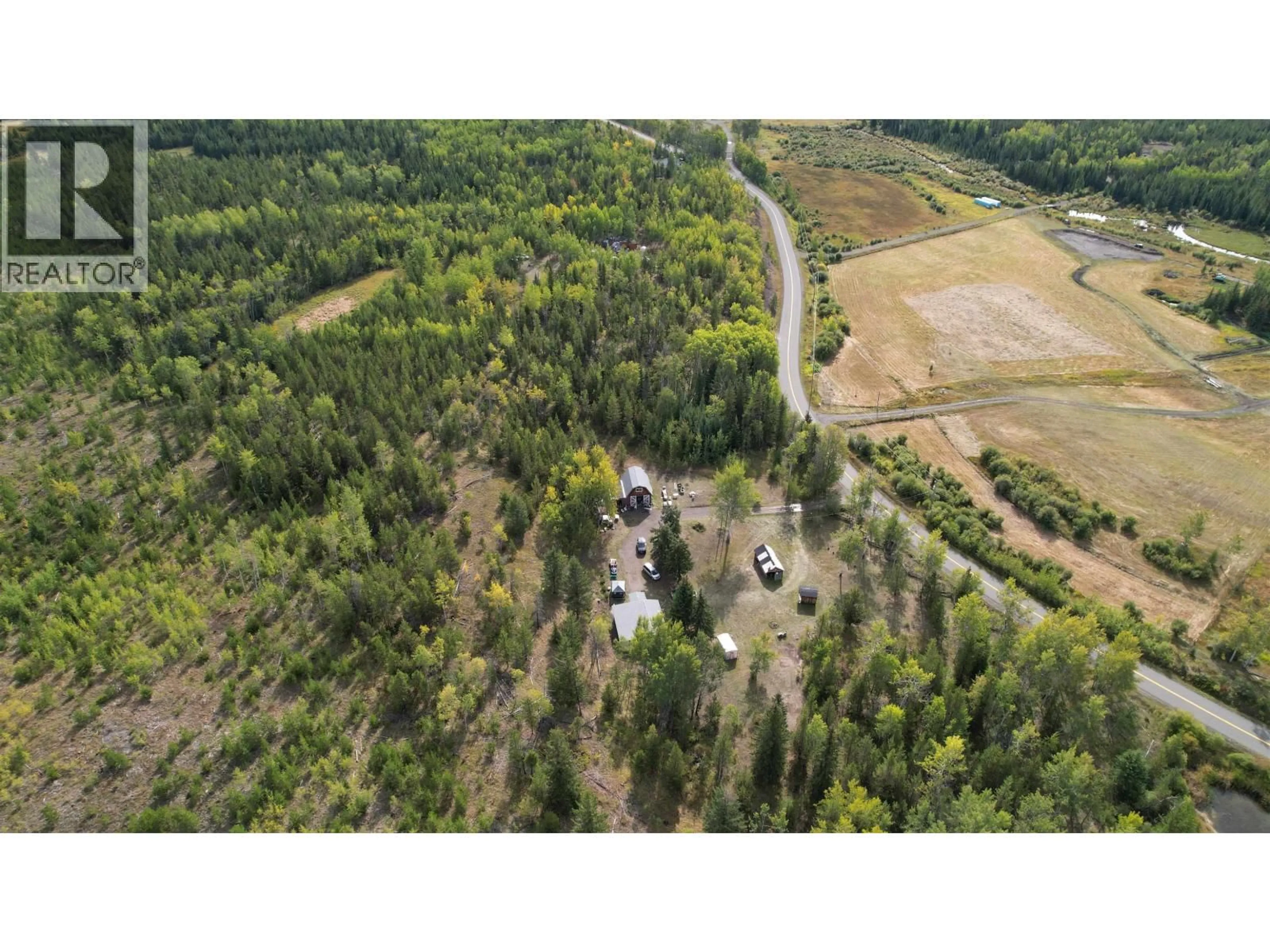 A pic from outside/outdoor area/front of a property/back of a property/a pic from drone, forest/trees view for 8043 83 MILE ROAD, Lone Butte British Columbia V0K2E2