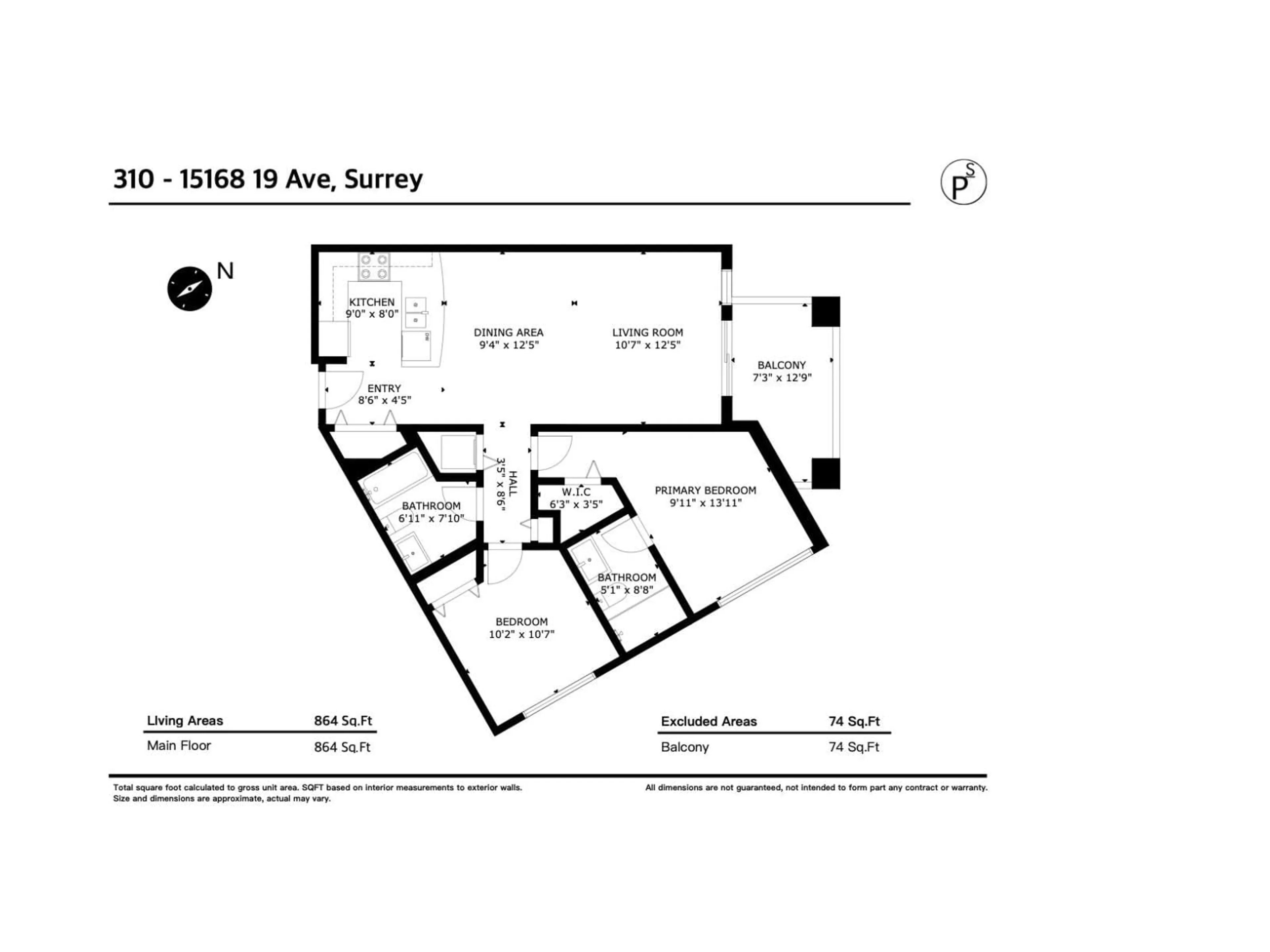 Floor plan for 310 - 15168 19 AVENUE, Surrey British Columbia V4A0A5